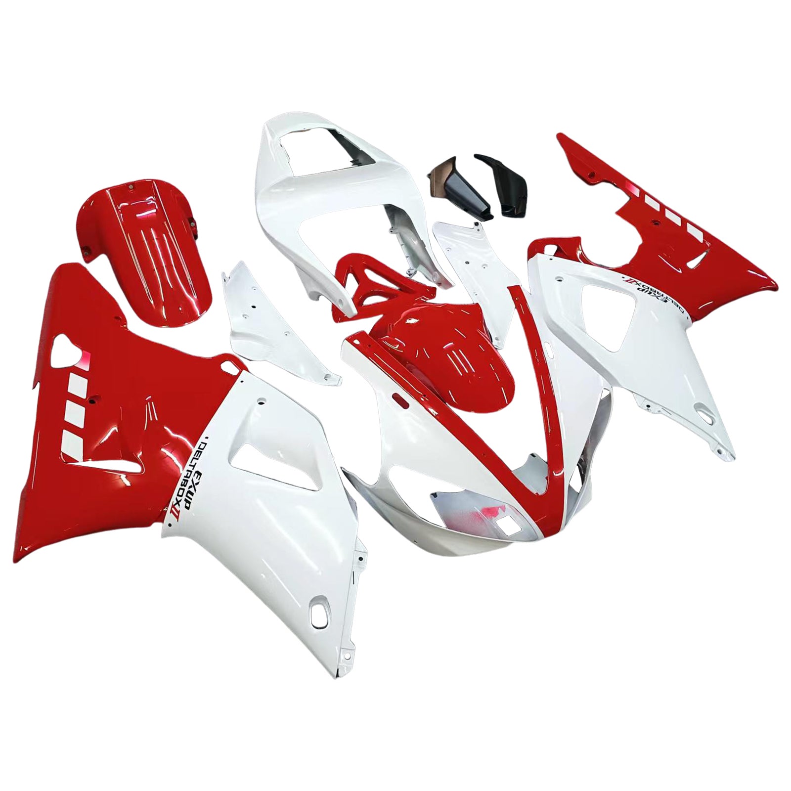 Amotopart 2000-2001 Yamaha YZF 1000 R1 White Red Fairing Kit