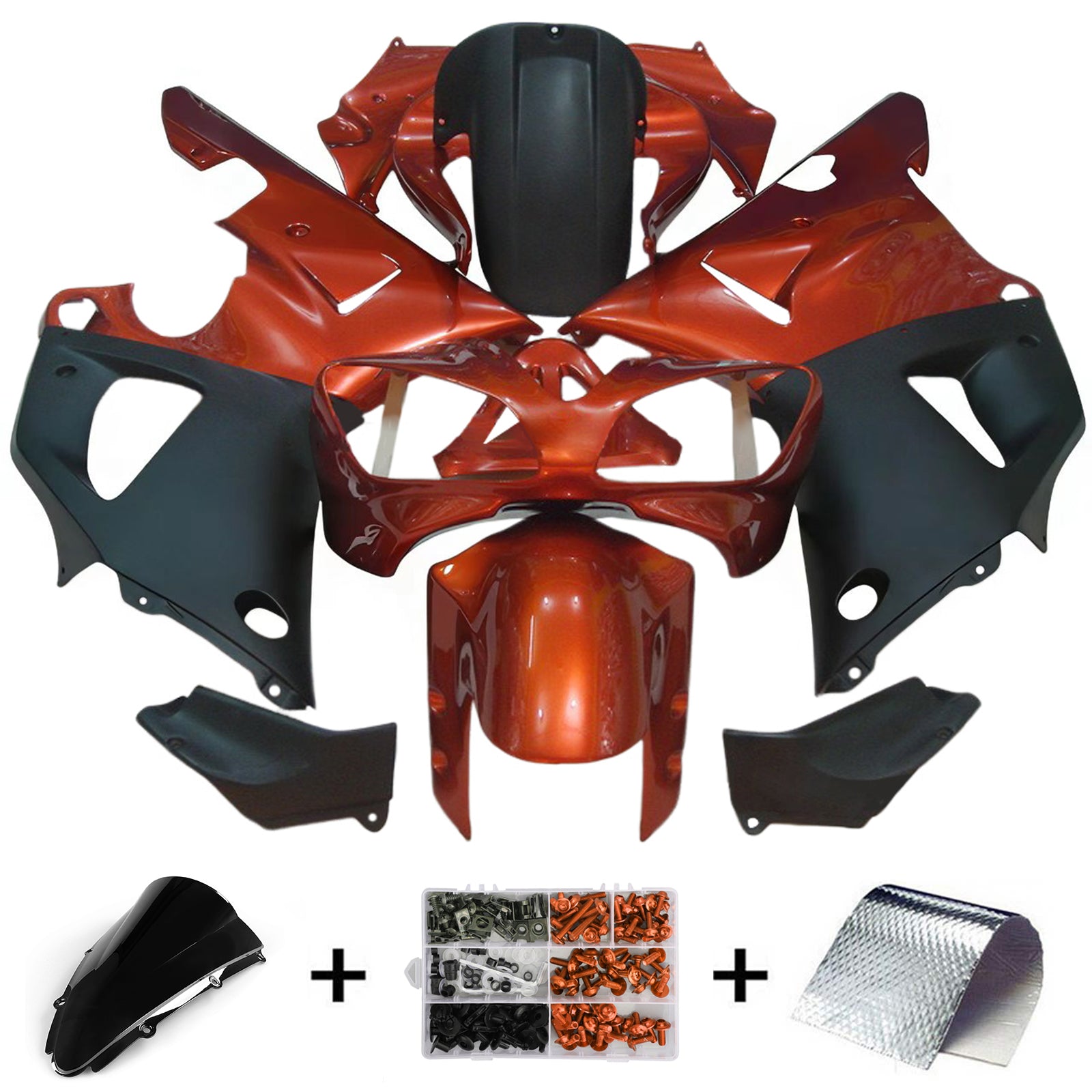 Amotopart 2000-2001 Yamaha YZF 1000 R1 Black Orange Fairing Kit