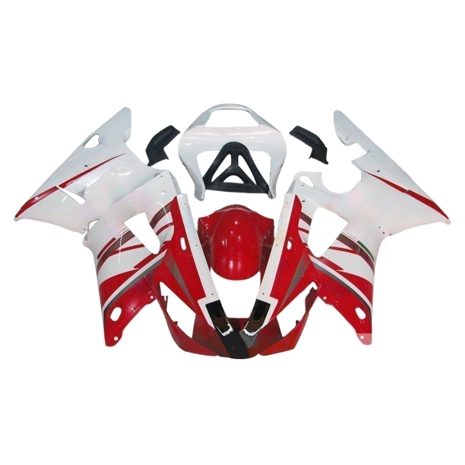 Amotopart 2000-2001 Yamaha YZF 1000 R1 Red White Fairing Kit