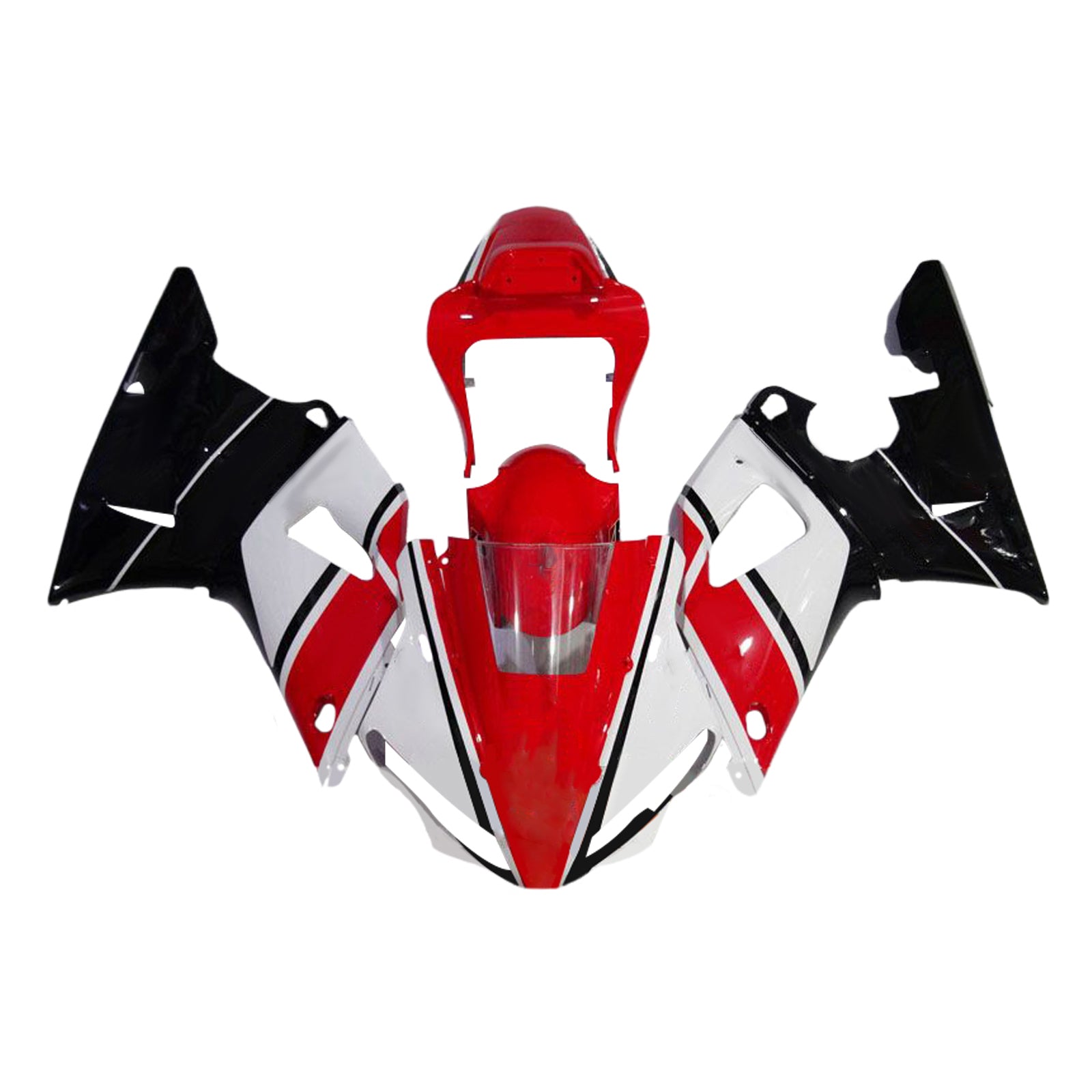 Amotopart 2000–2001 Yamaha YZF 1000 R1 Schwarz Rot Weiß Verkleidungsset