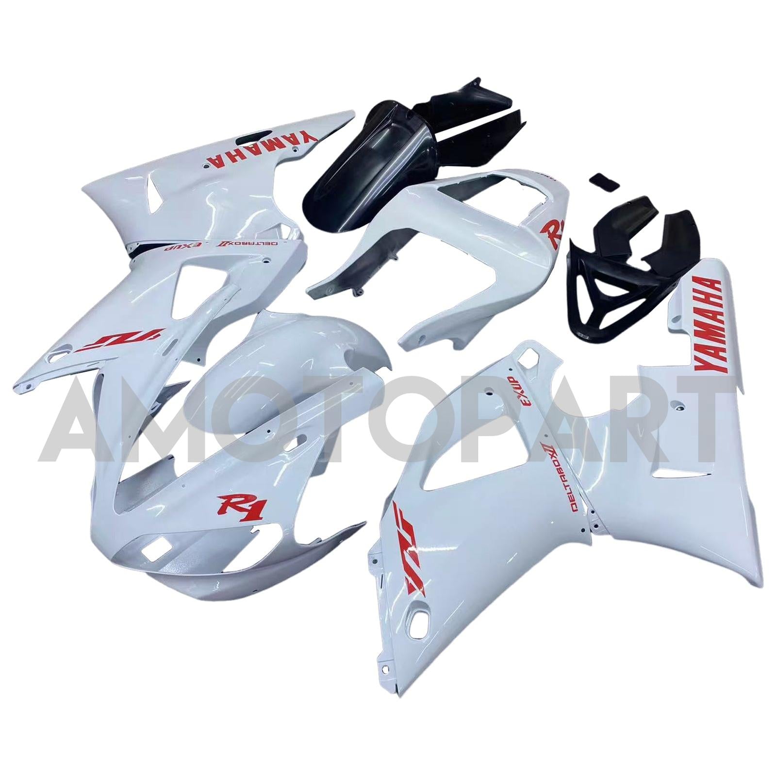 Amotopart 2000-2001 Yamaha YZF 1000 R1 Glossy White Fairing Kit