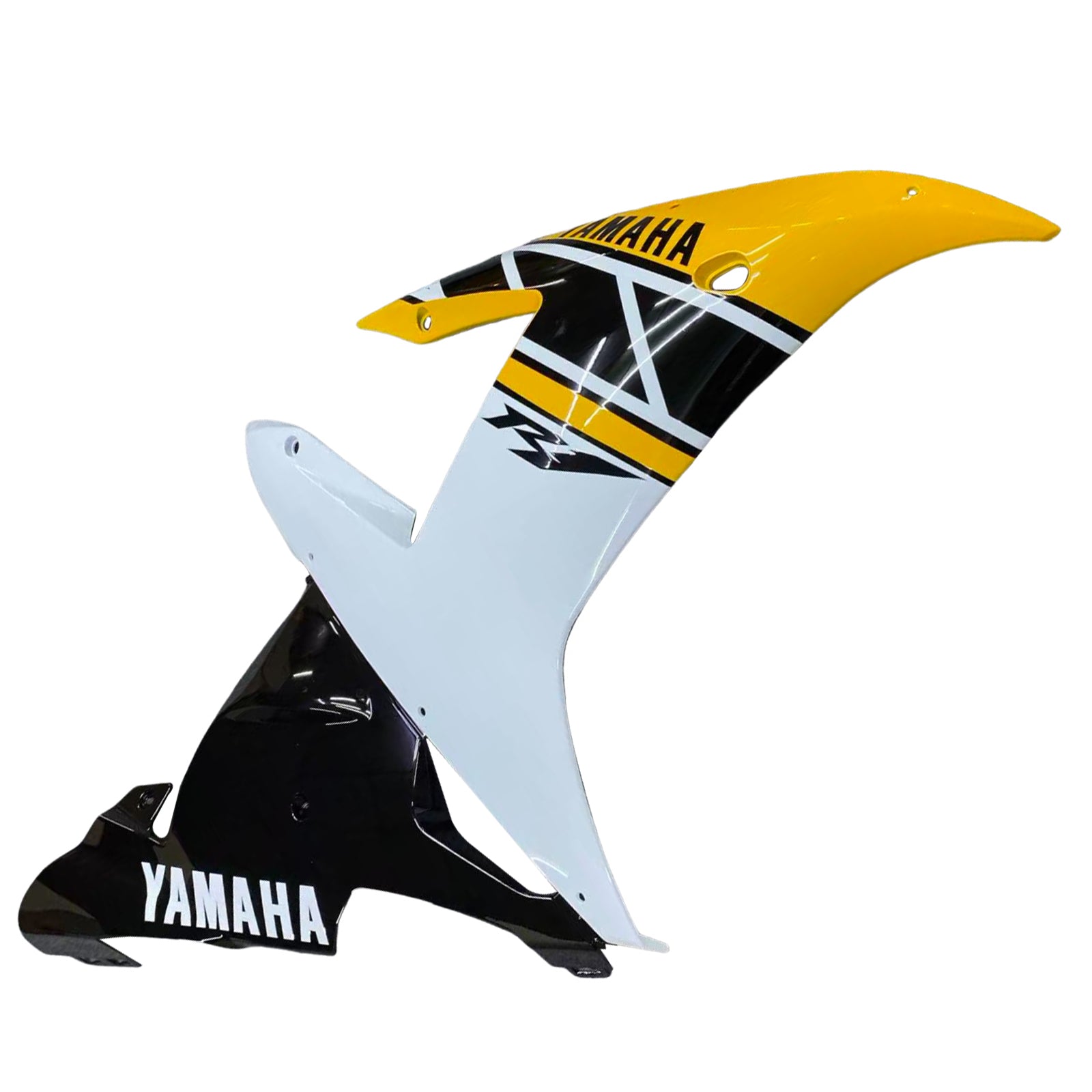 Amotopart 2002-2003 Yamaha YZF 1000 R1 Jaune&Kit de carénage blanc