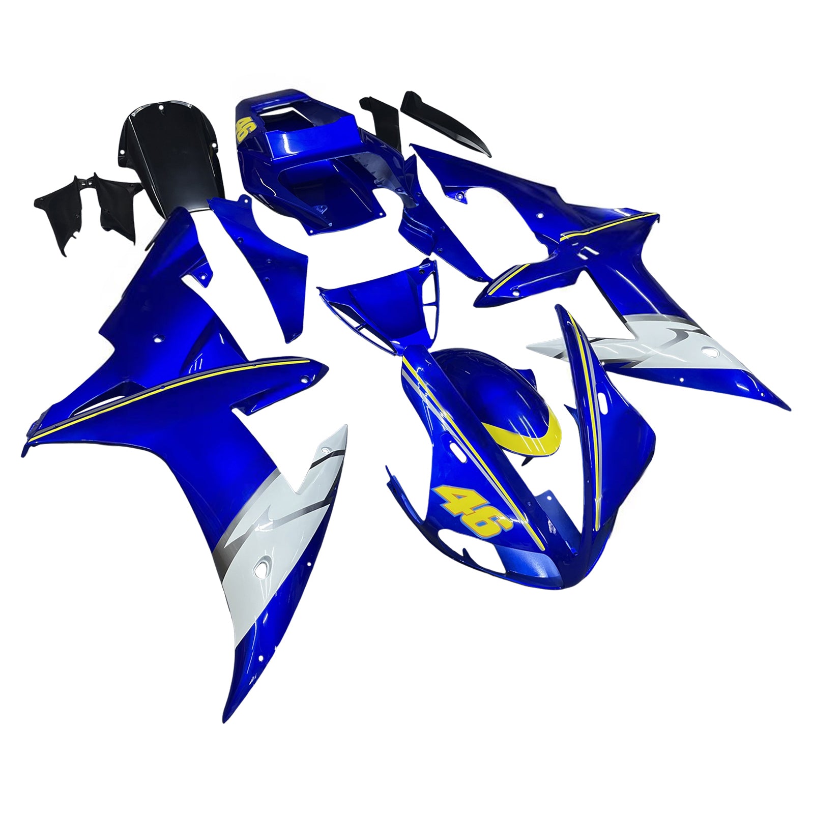 Amotopart 2002-2003 Yamaha YZF 1000 R1 Azul y Blanco Style2 Kit de carenado