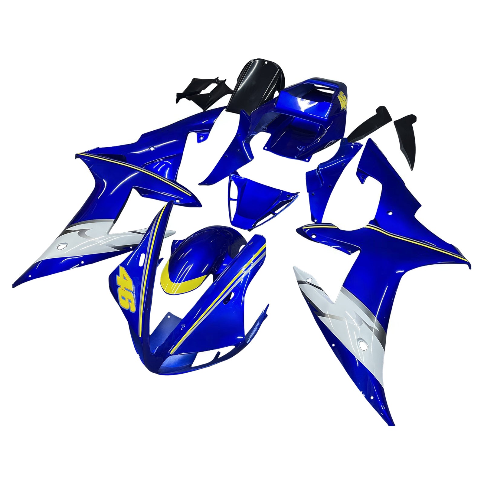 Amotopart 2002-2003 Yamaha YZF 1000 R1 Azul y Blanco Style2 Kit de carenado