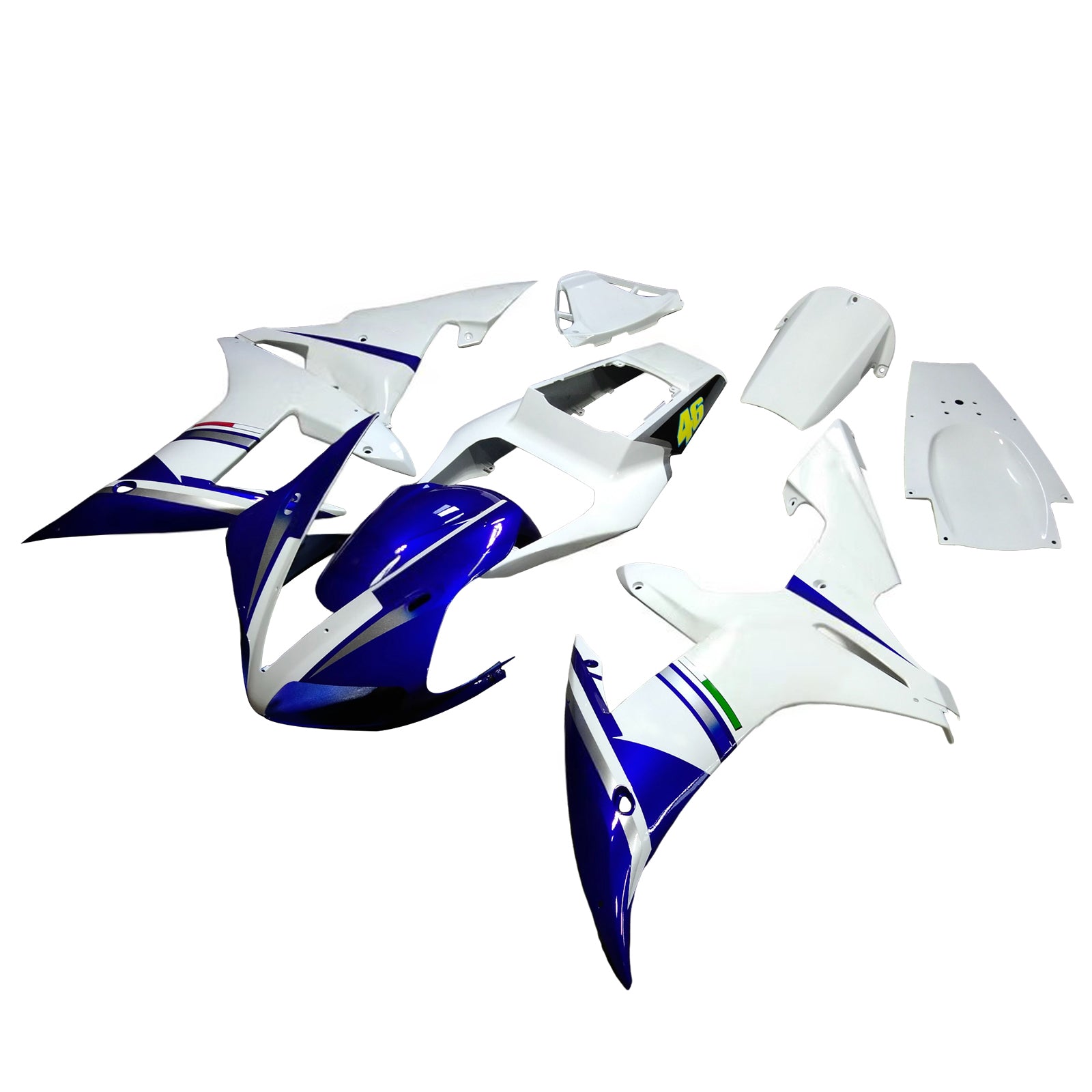 Amotopart 2002-2003 Yamaha YZF 1000 R1 Blue&White Style1 Fairing Kit
