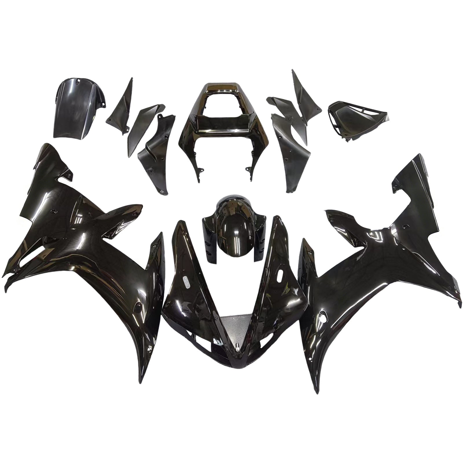 Amotopart 2002-2003 Kit carena Yamaha YZF 1000 R1 nero lucido