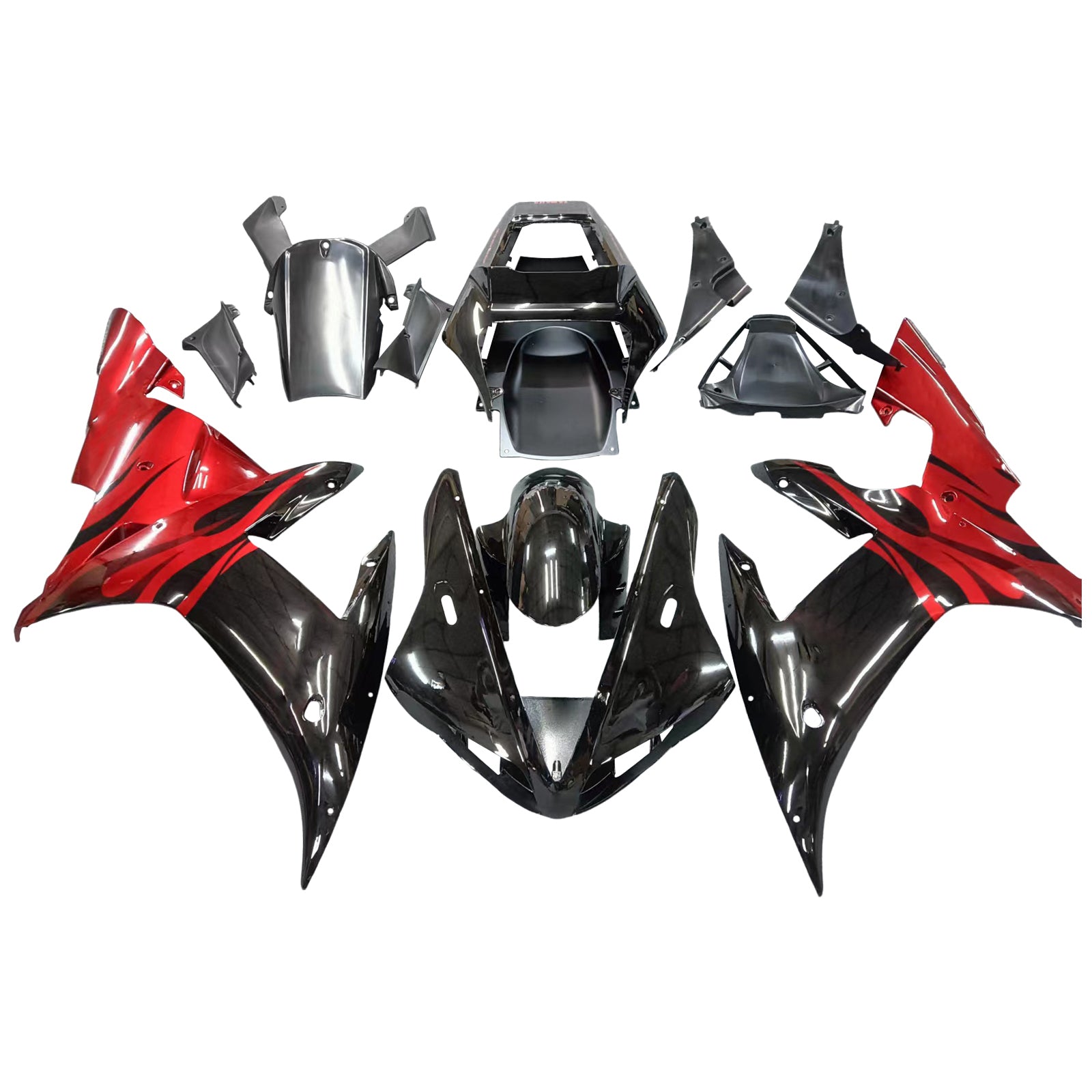 Amotopart 2002-2003 Yamaha YZF-R1 Red&Black Fairing Kit