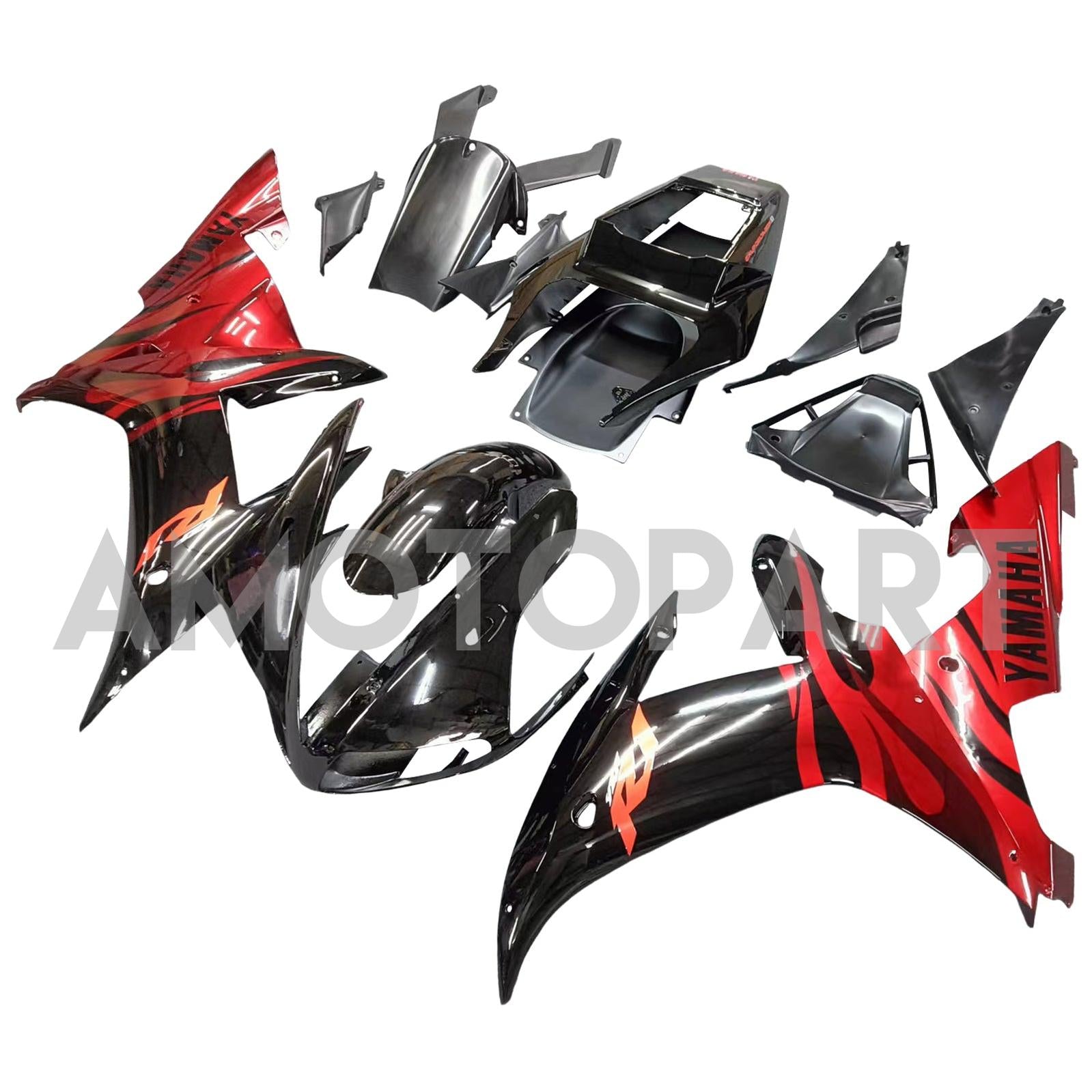 Amotopart 2002-2003 Yamaha YZF-R1 Red&Black Fairing Kit