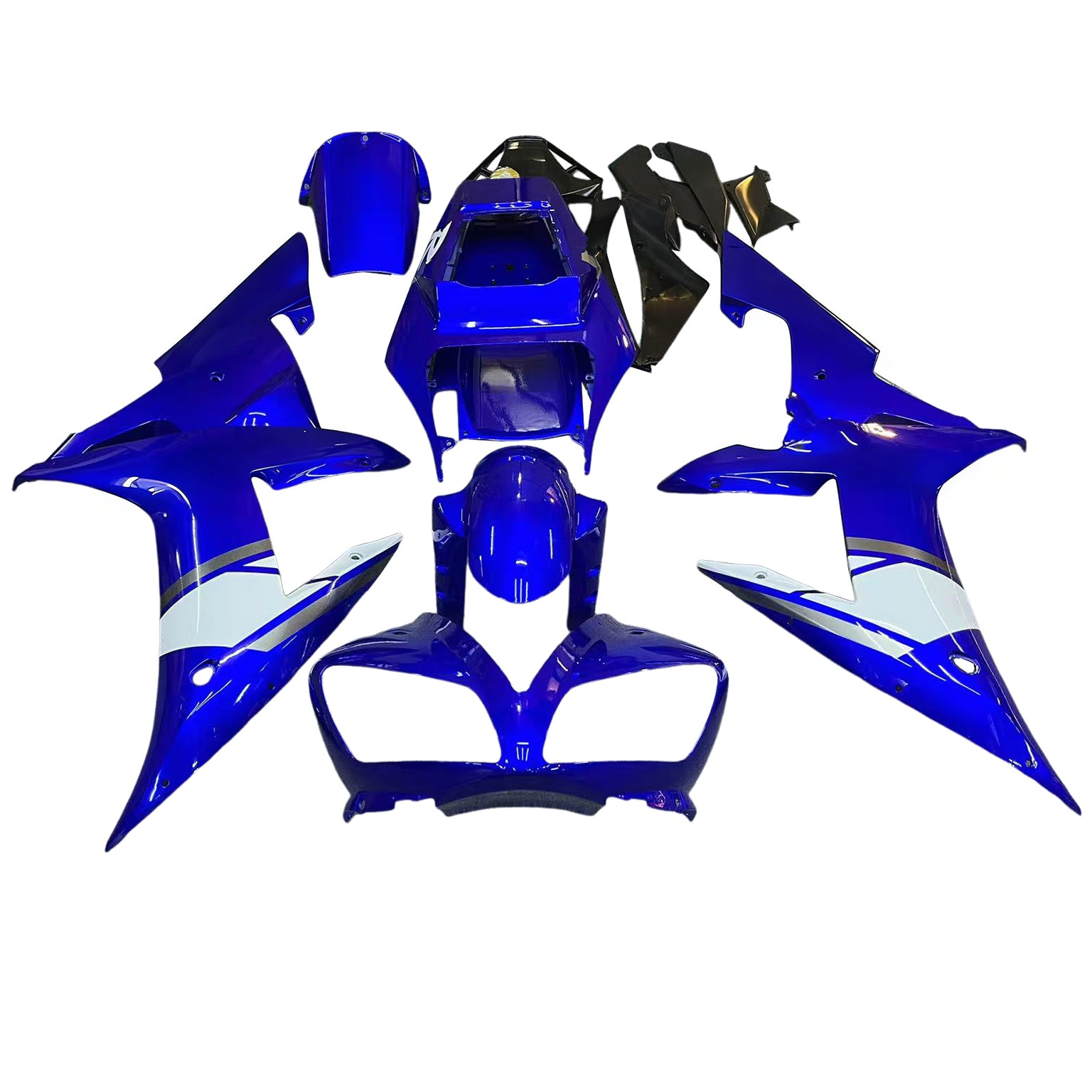 Amotopart 2002-2003 Yamaha YZF 1000 R1 Blue White Fairing Kit