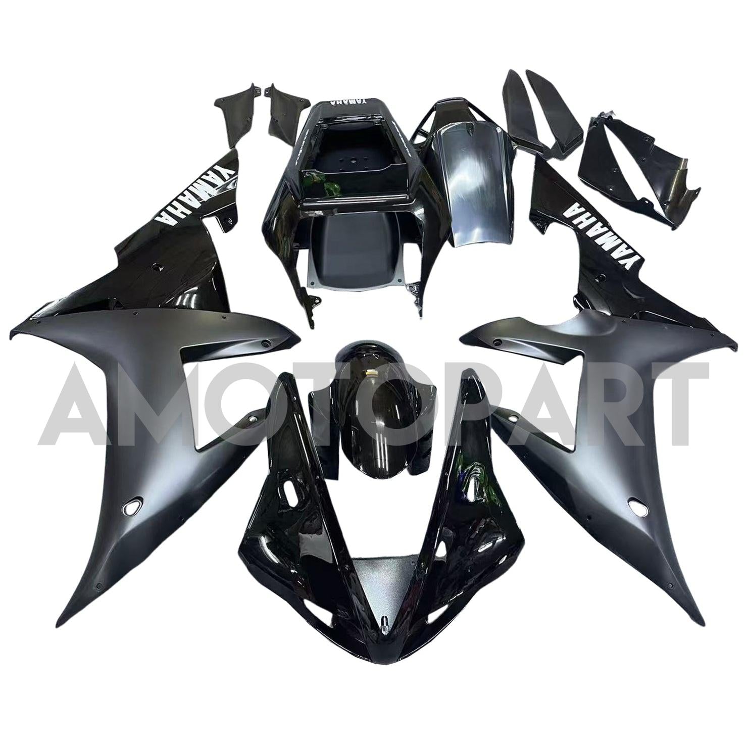 Amotopart 2002-2003 Yamaha R1 Fairing Matt Black Kit