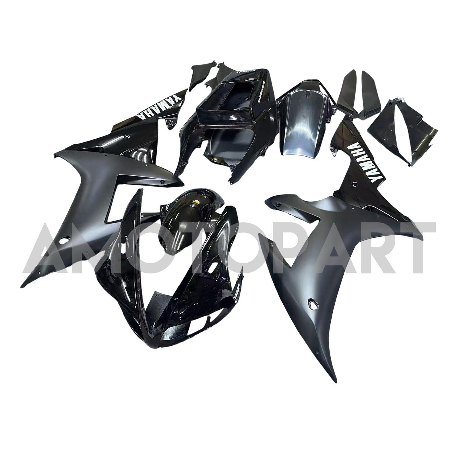 Amotopart 2002-2003 Yamaha R1 Fairing Matt Black Kit
