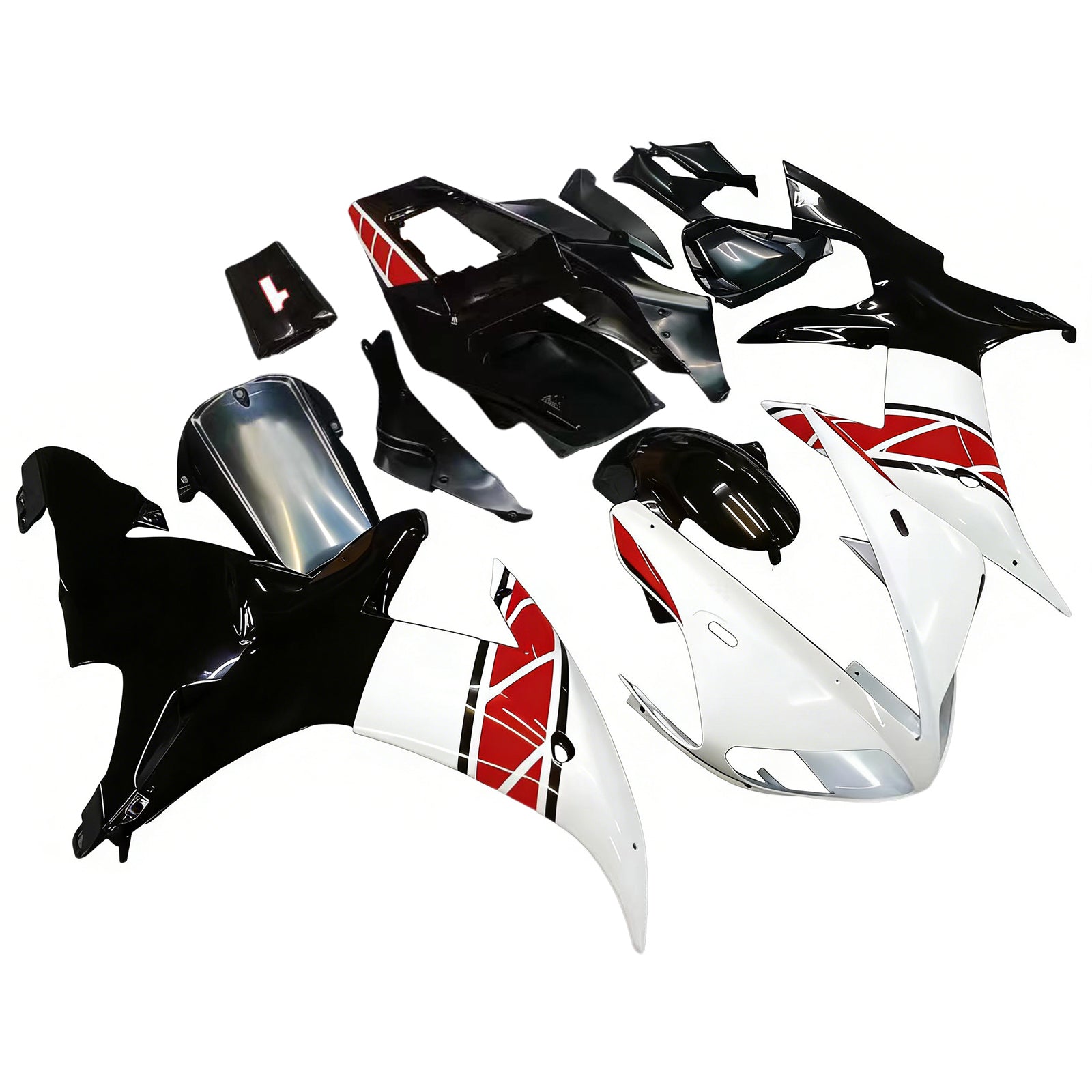 Amotopart 2002-2003 Yamaha YZF-R1 Red&White Style2 Fairing Kit