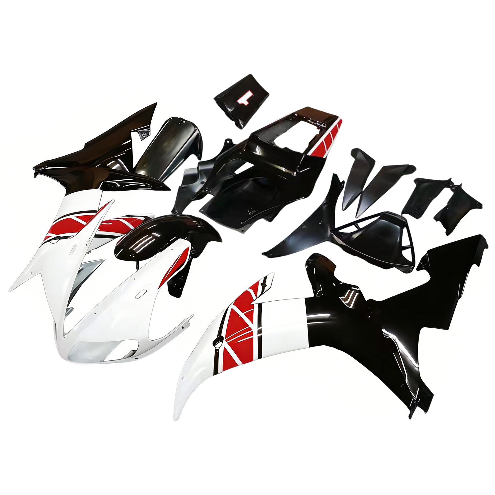 Amotopart 2002-2003 Yamaha YZF-R1 Red&White Style2 Fairing Kit