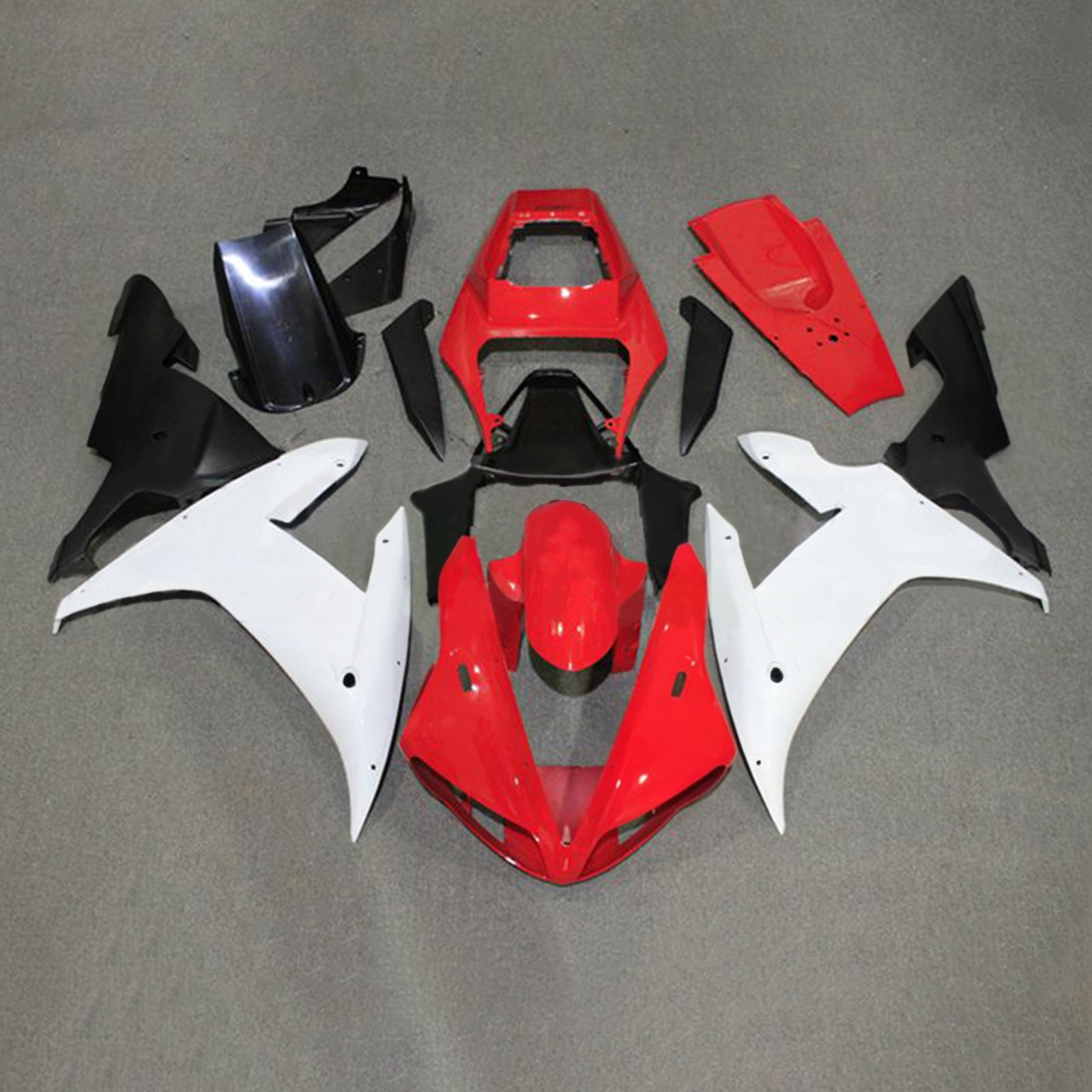 Amotopart 2002-2003 YZF-R1 Yamaha Black&Red Style5 Fairing Kit