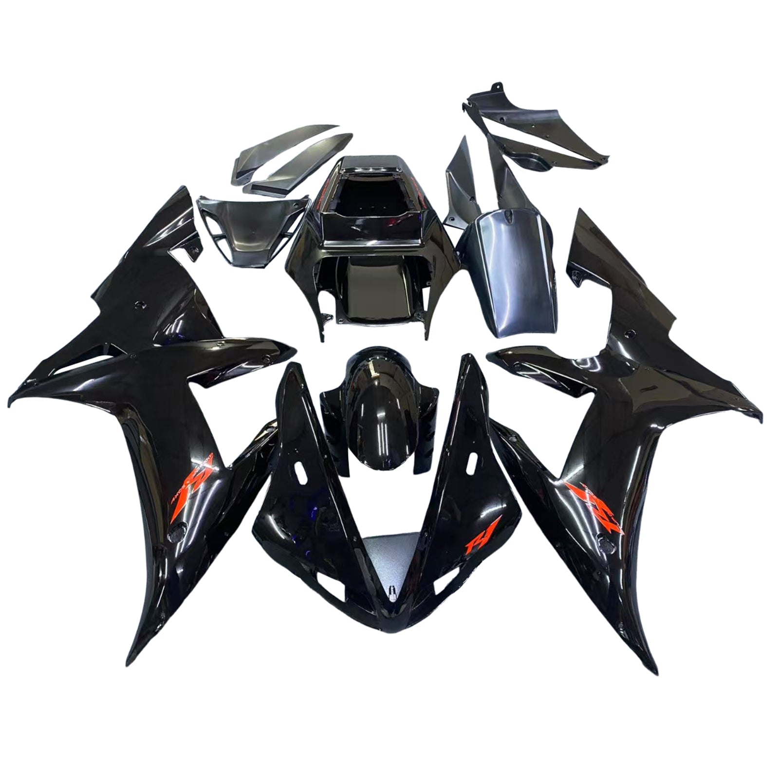 Amotopart 2002-2003 YZF-R1 Yamaha Gloss Black Sada kapotáže