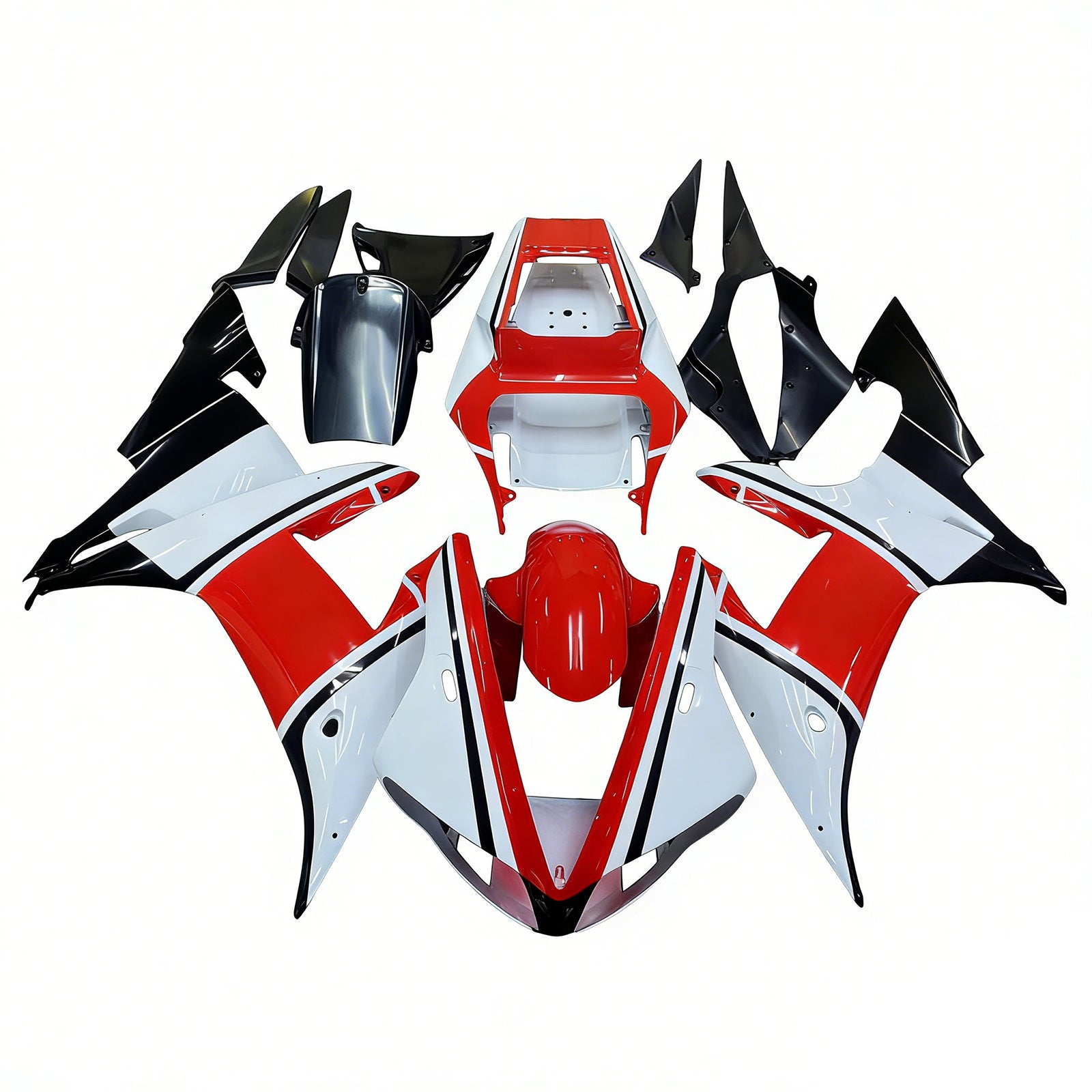 Amotopart Yamaha 2002-2003 YZF 1000 R1 White Red Fairing Kit