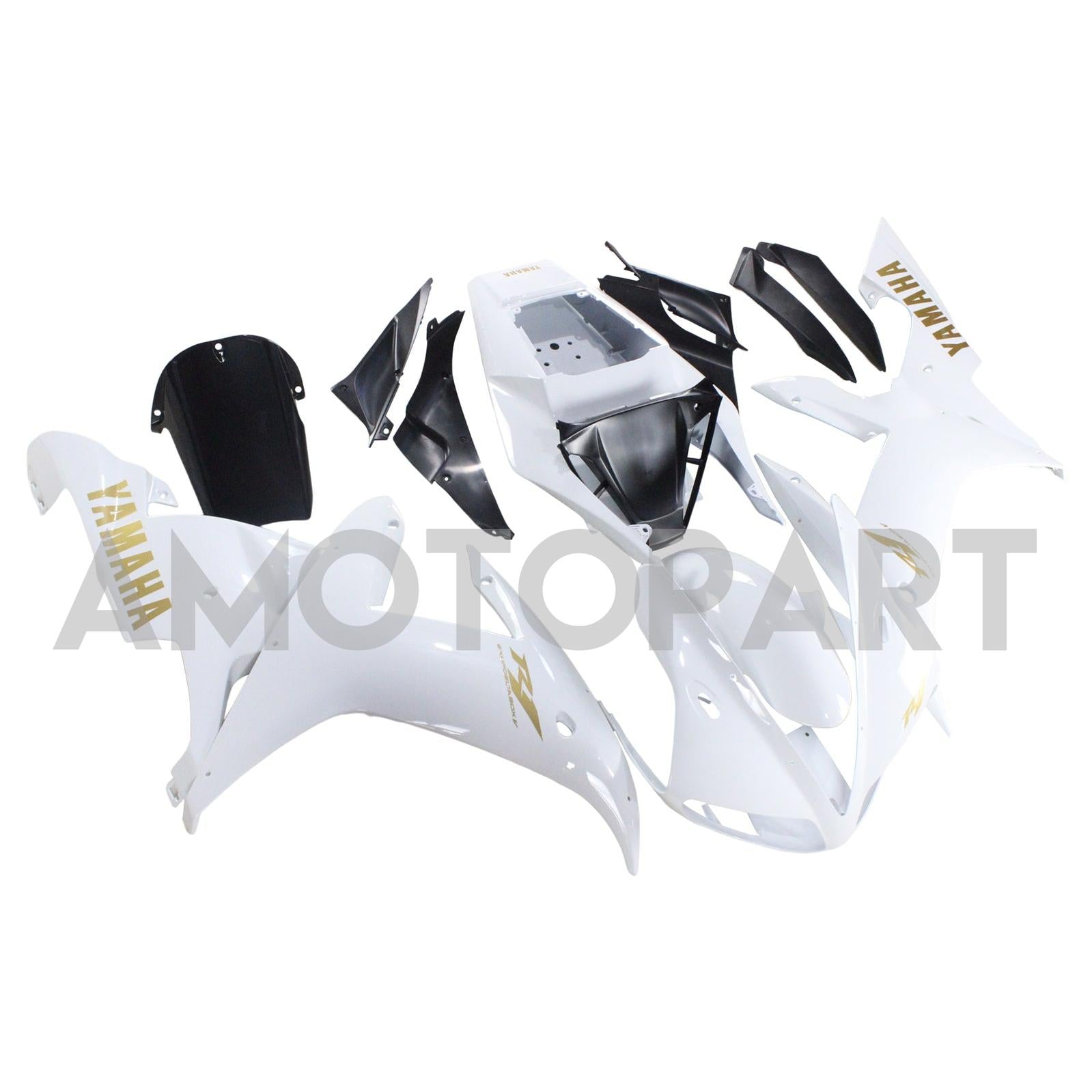 Amotopart Yamaha 2002-2003 YZF 1000 R1 Kit carena logo dorato bianco