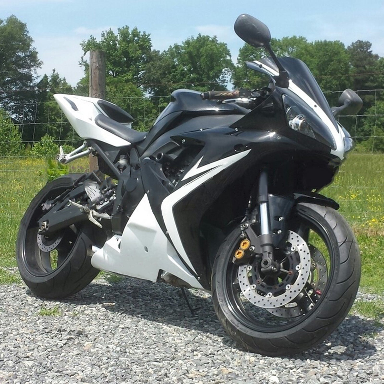 AMOTOPART YAMAHA 2002-2003 YZF 1000 R1 BLACK MIX WITE KUIST KIT