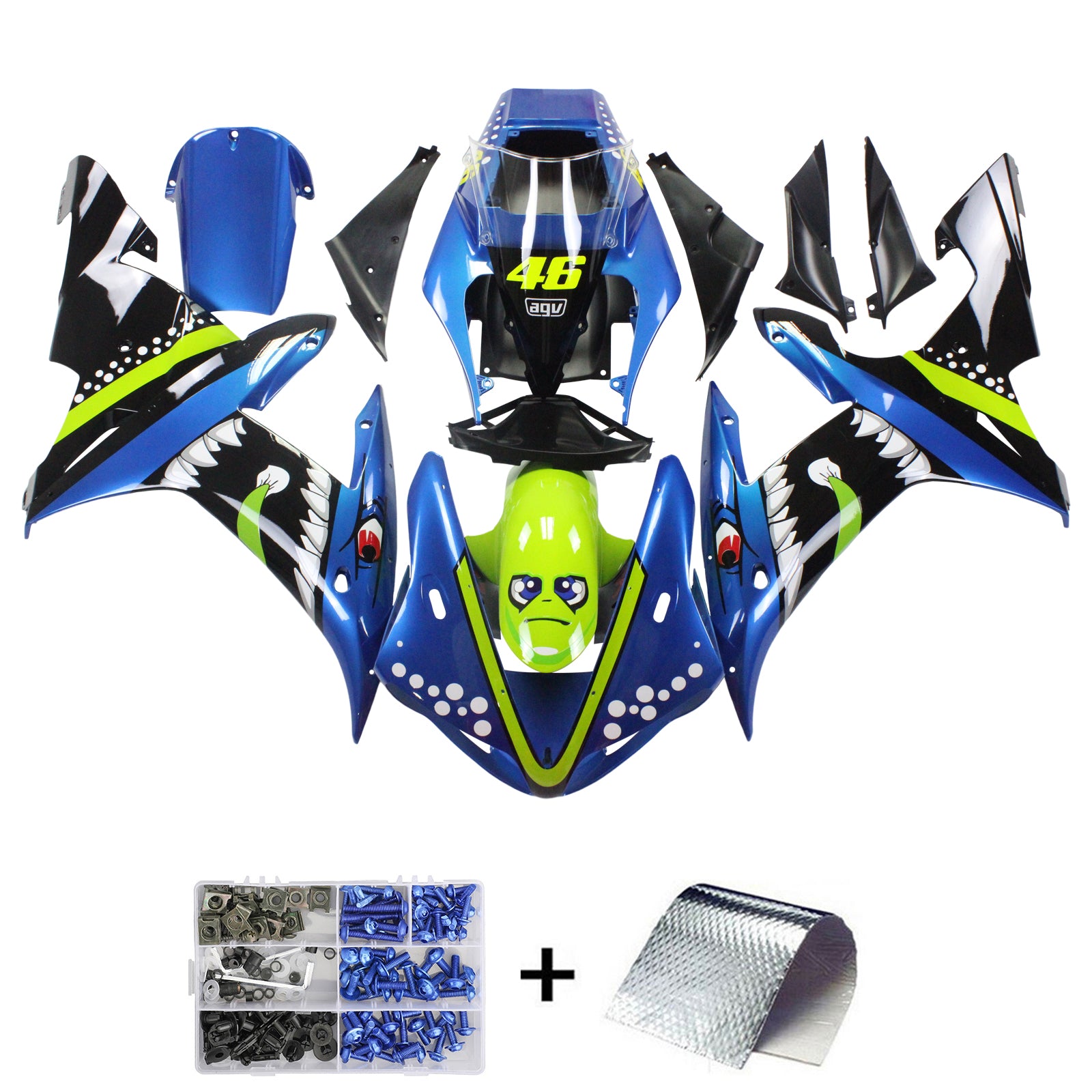 Amotopart Yamaha 2002-2003 YZF 1000 R1 Cartoon Faming Kit