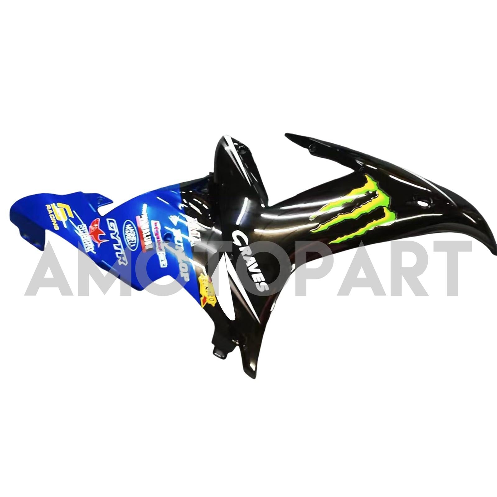 Amotopart 2002-2003 Yamaha YZF R1 Black Blue Fairing Kit