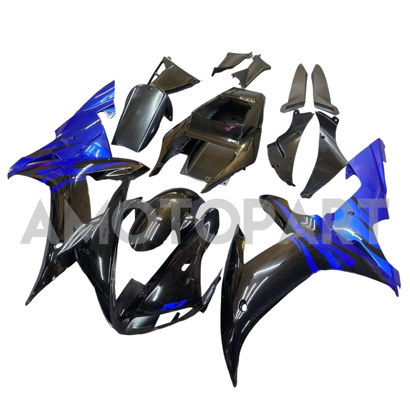 Amotopart 2002-2003 Yamaha YZF R1 Blue Black Fairing Kit