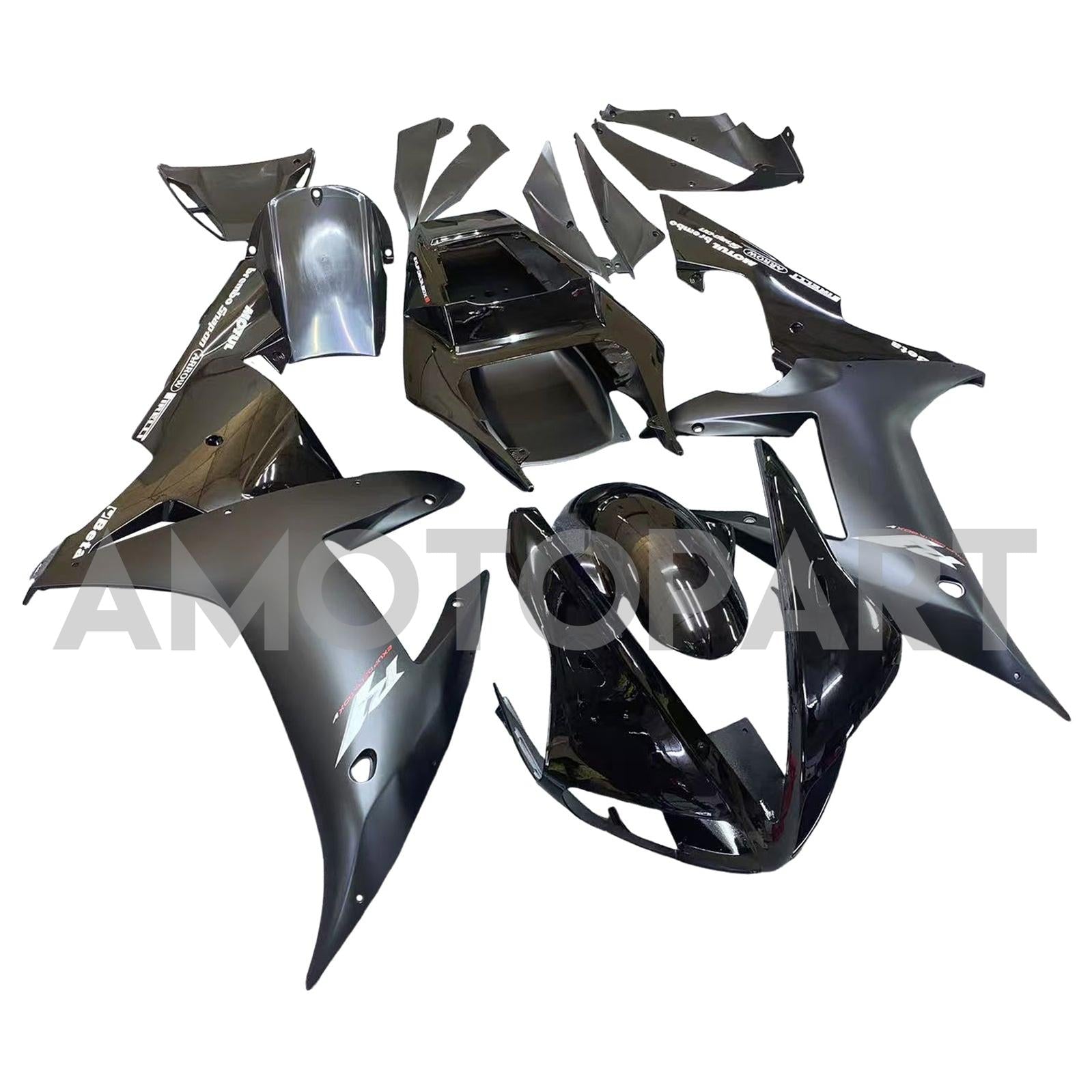Amotopart 2002-2003 Yamaha YZF R1 Black & Logo Fairing Kit