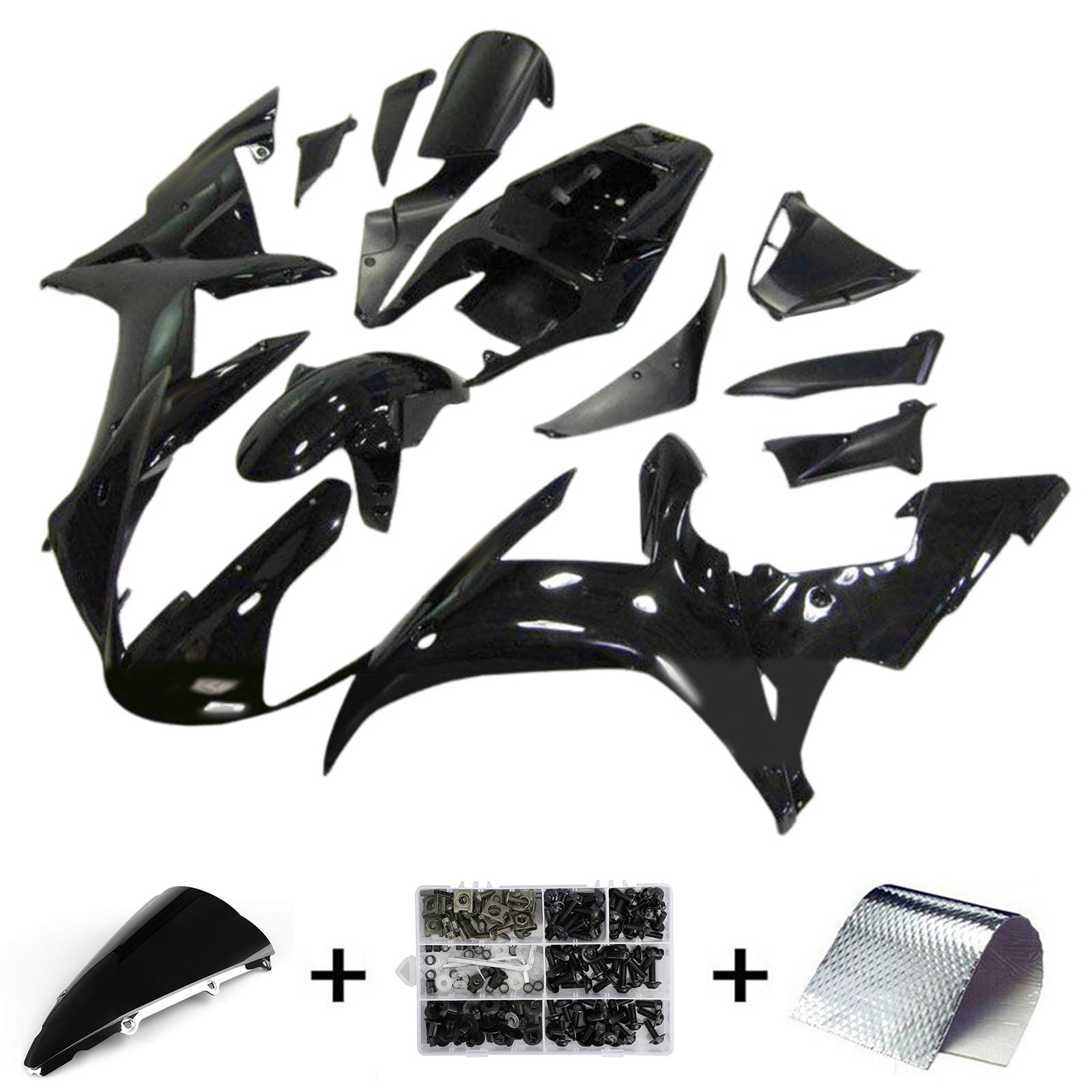 Amotopart 2002-2003 Logo Yamaha YZF R1 e kit carenatura nera