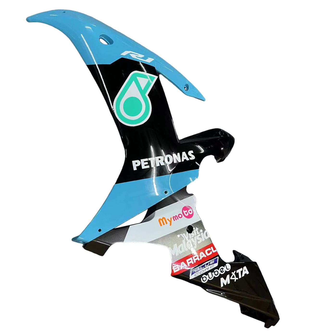Amotopart 2002-2003 Yamaha YZF R1 Black Light Blue White Fairing Kit