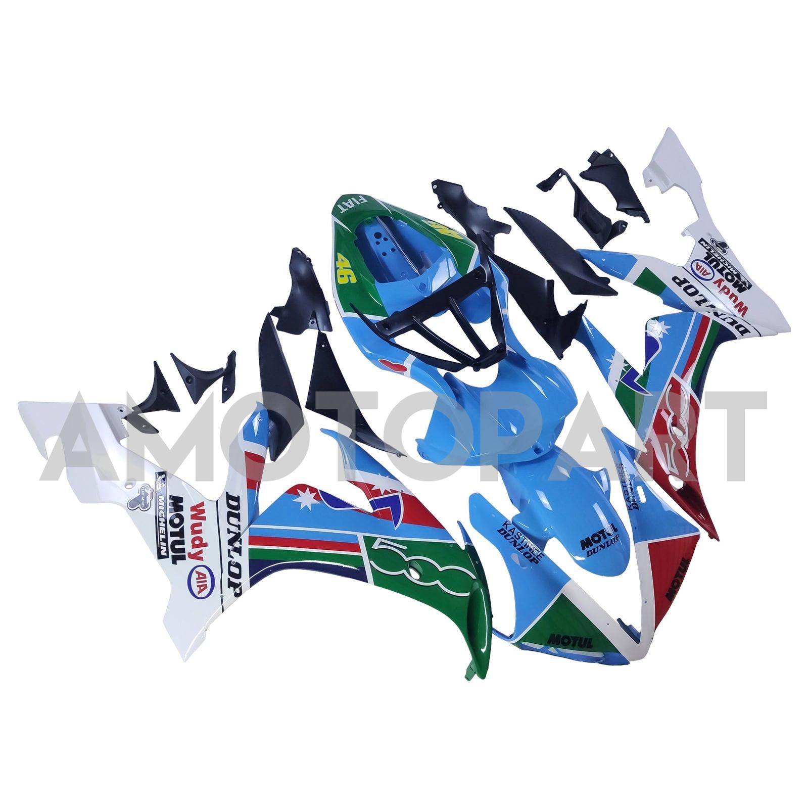 Amotopart Yamaha 2004-2006 YZF 1000 R1 White Golden Logos Fairing Kit