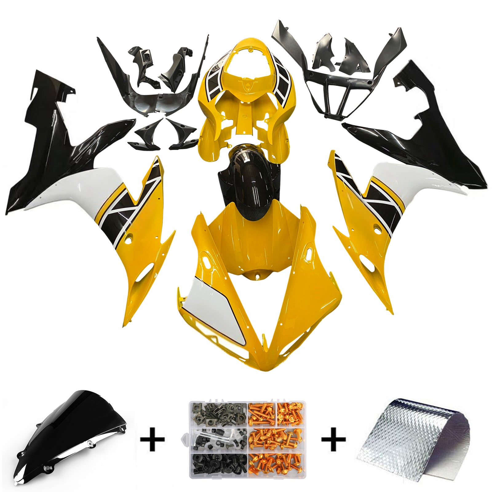 Amotopart 2004-2006 Yamaha YZF-R1 Yellow&Black Fairing Kit
