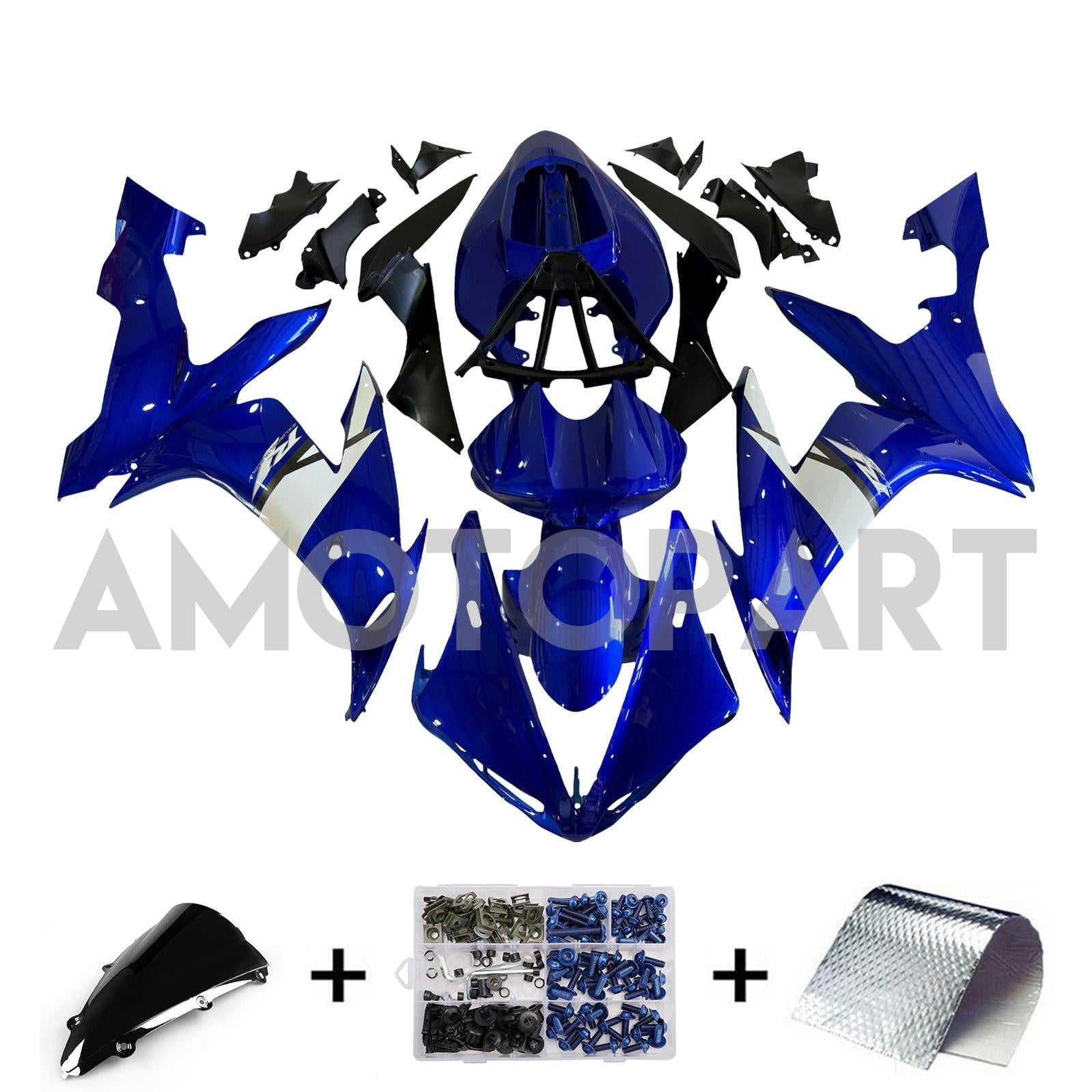 Amotopart Yamaha 2004-2006 YZF 1000 R1 White Golden Logos Realing Kit