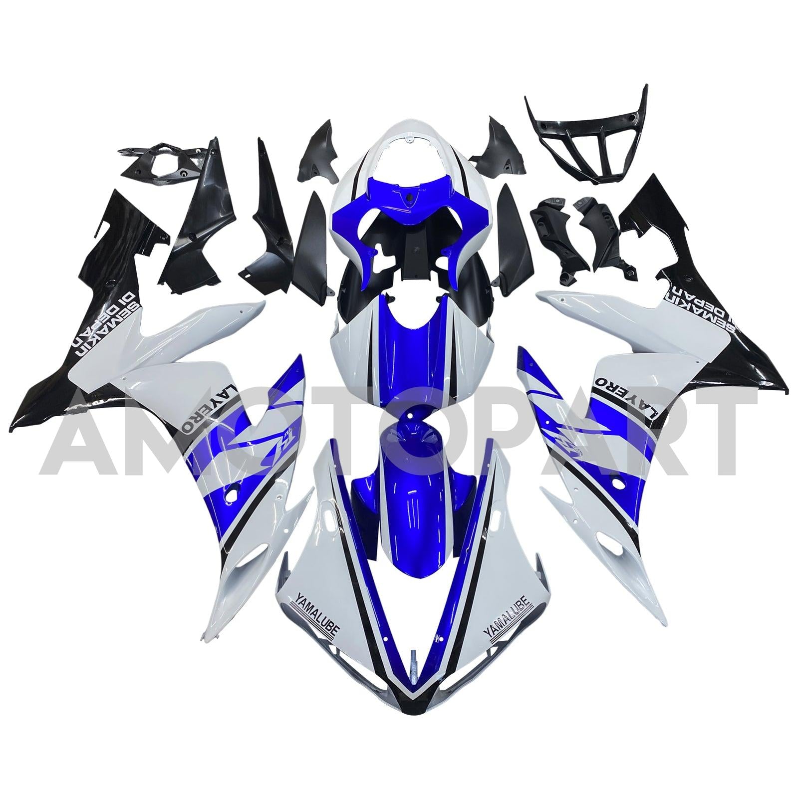 Amotopart Yamaha YZF 1000 R1 2004-2006 White&Blue Style2 Fairing Kit