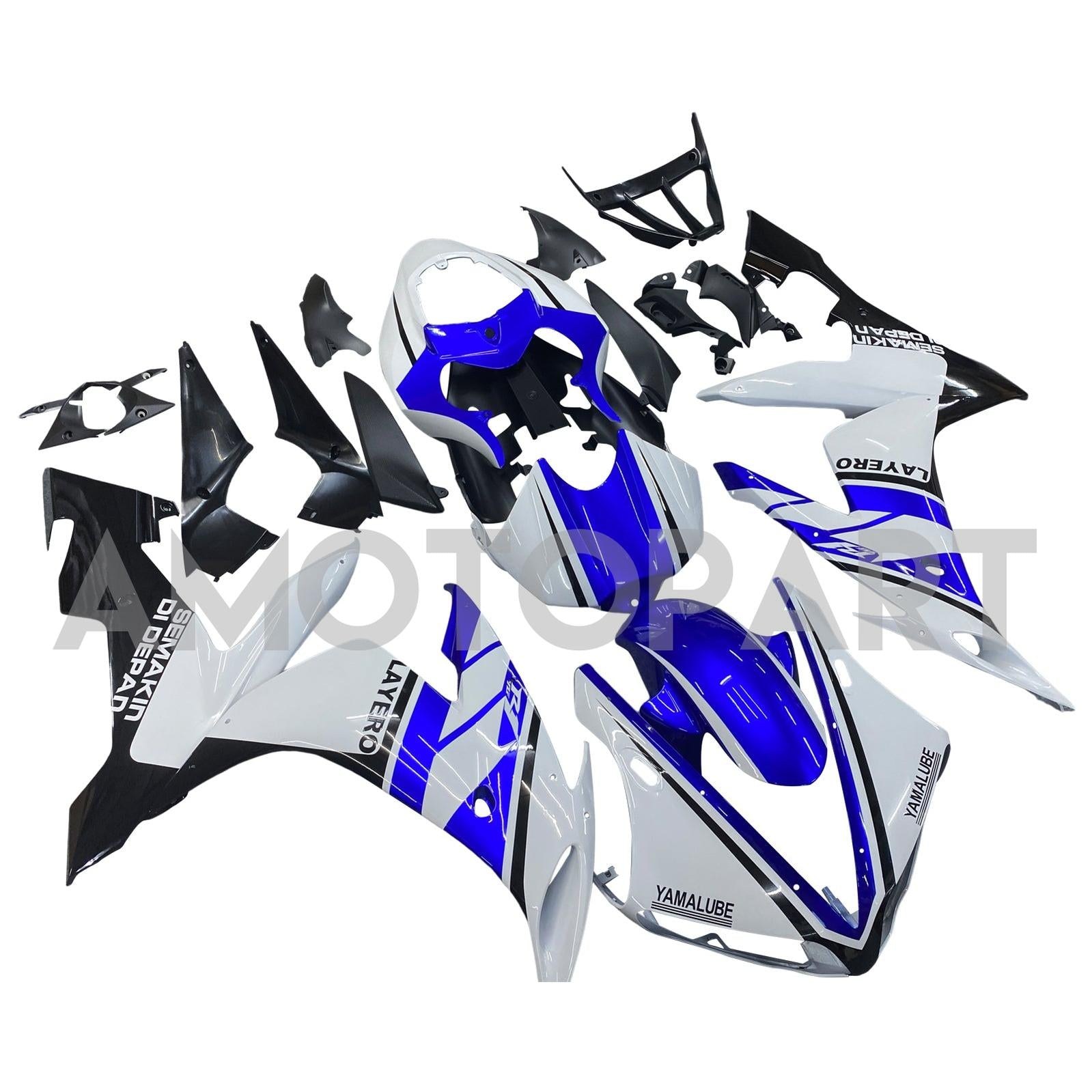 Amotopart Yamaha YZF 1000 R1 2004-2006 White&Blue Style2 Fairing Kit