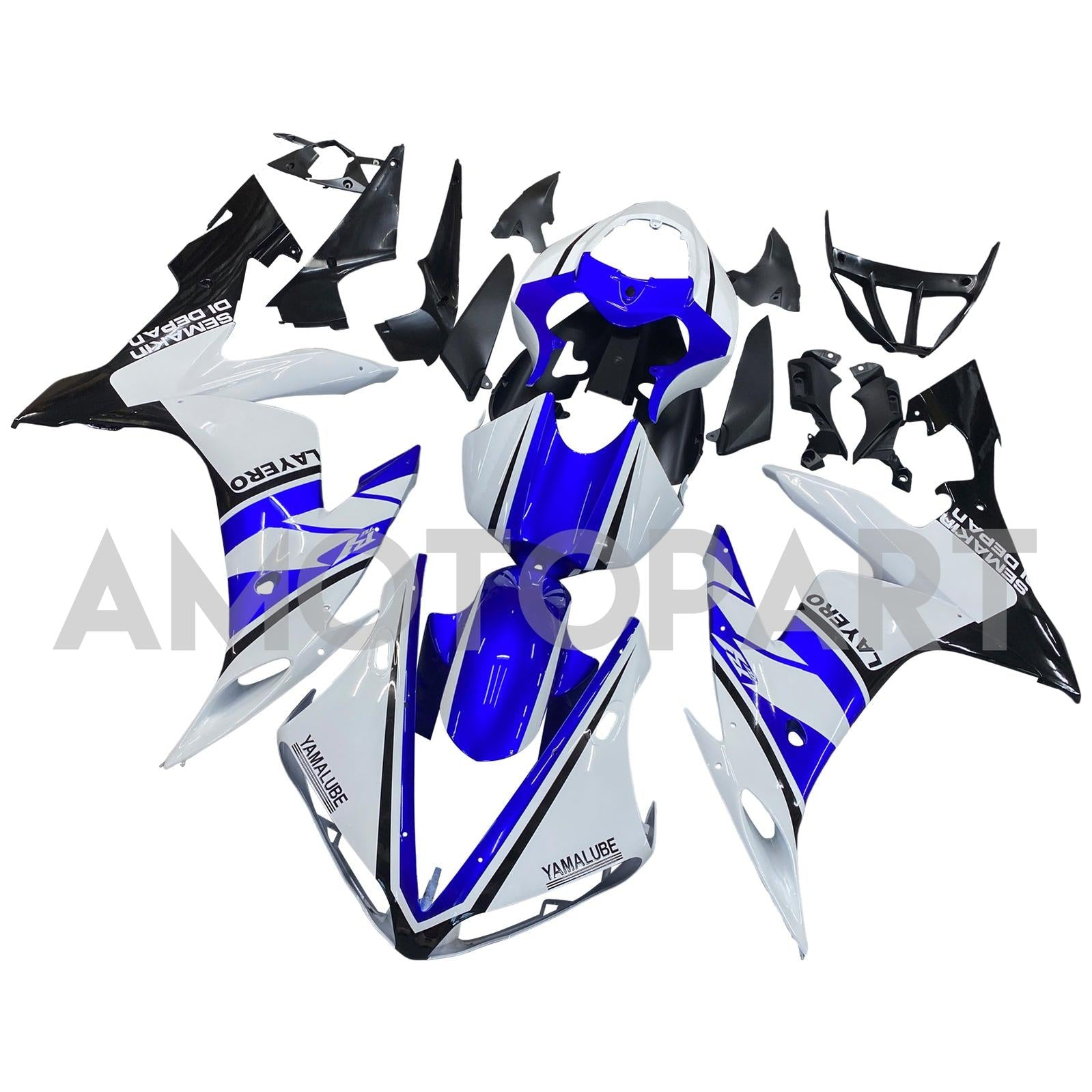 Amotopart Yamaha YZF 1000 R1 2004-2006 White&Blue Style2 Fairing Kit