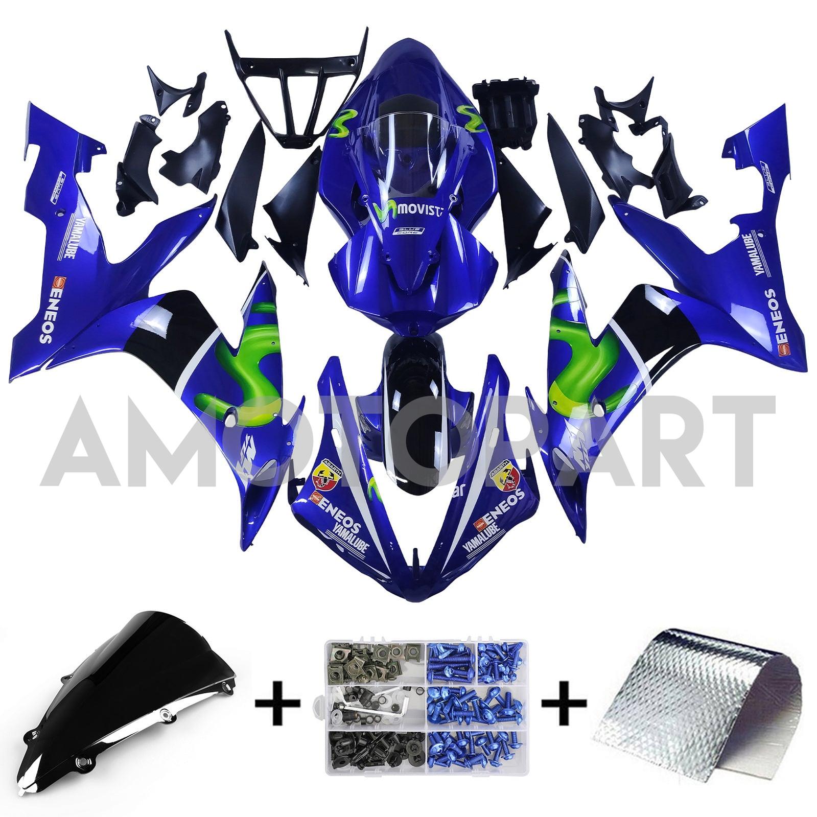 Amotopart 2004-2006 YZF 1000 R1 Yamaha Blue&Green Fairing Kit