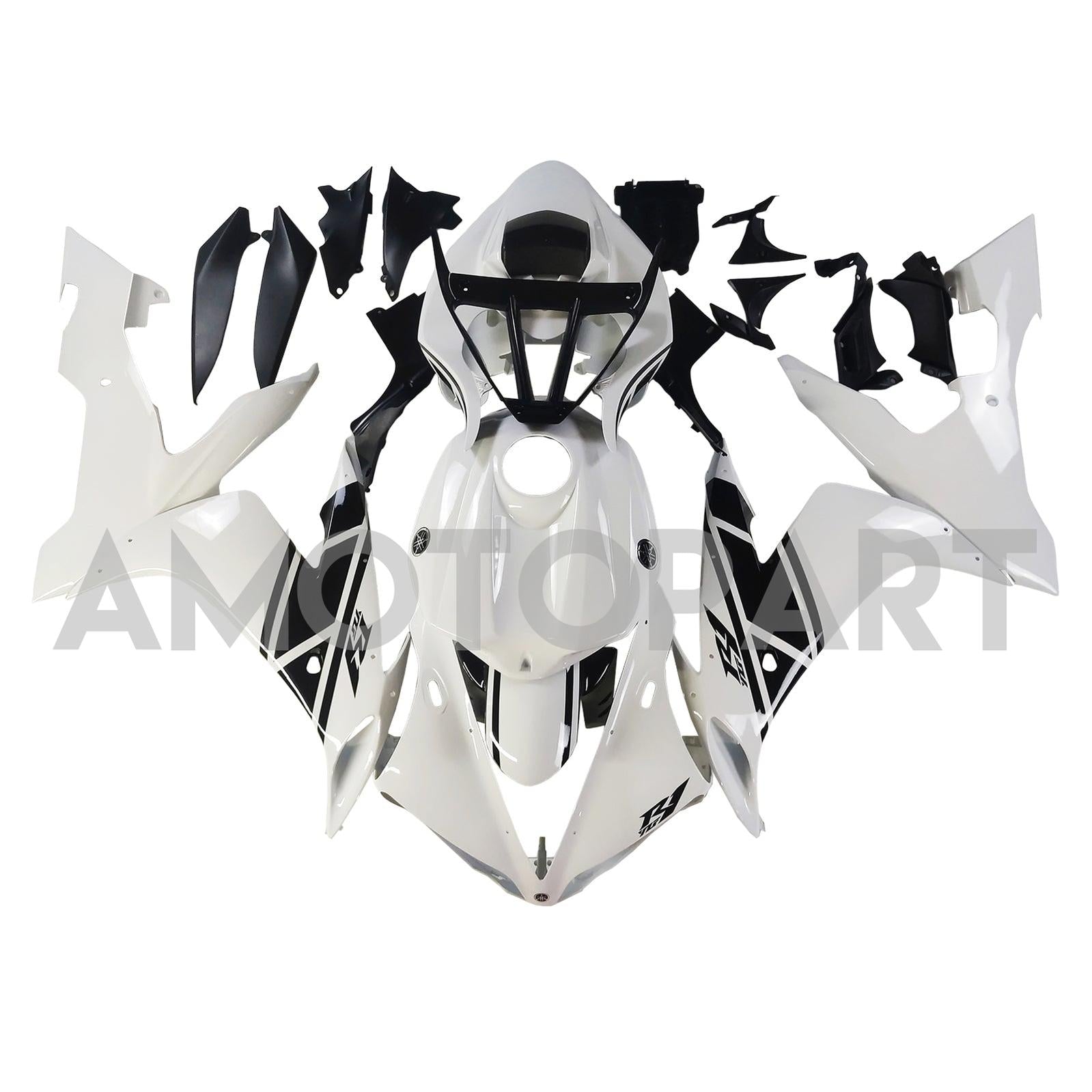Amotopart 2004-2006 YZF 1000 R1 Yamaha White&Black Fairing Kit