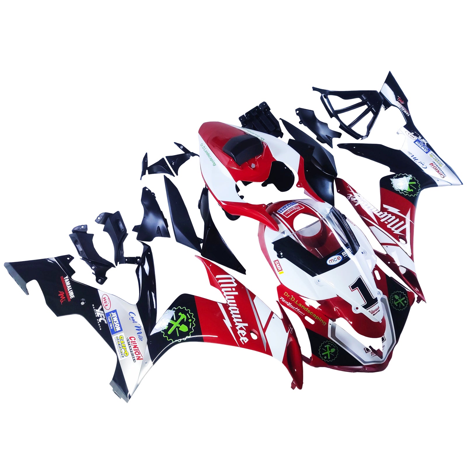 Amotopart 2004-2006 YZF 1000 R1 Yamaha Red&White Fairing Kit