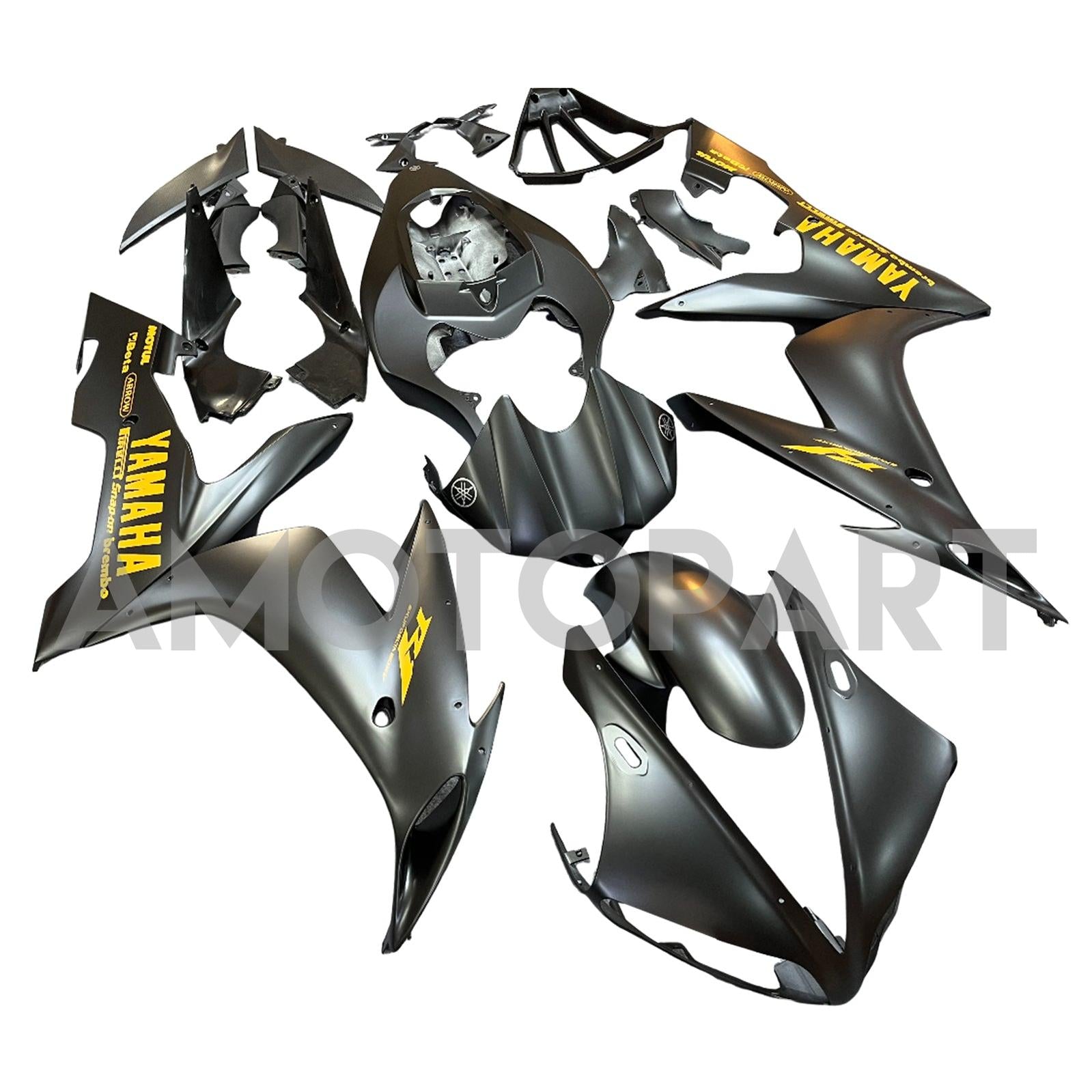 Amotopart 2004-2006 YZF 1000 R1 Yamaha Black&Orange Fairing Kit