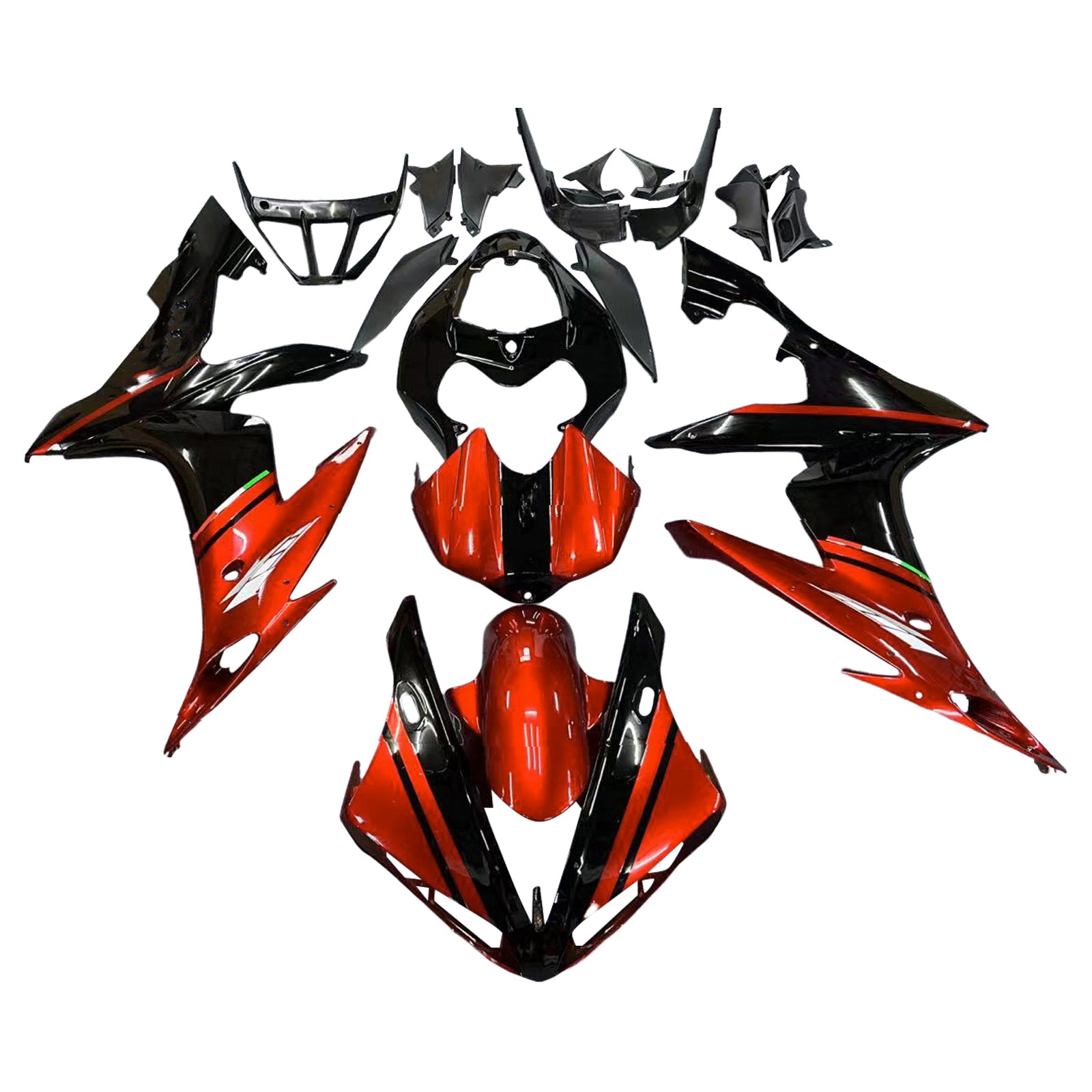 Amotopart 2004-2006 YZF 1000 R1 Yamaha Rouge Brillant&Kit de carénage noir