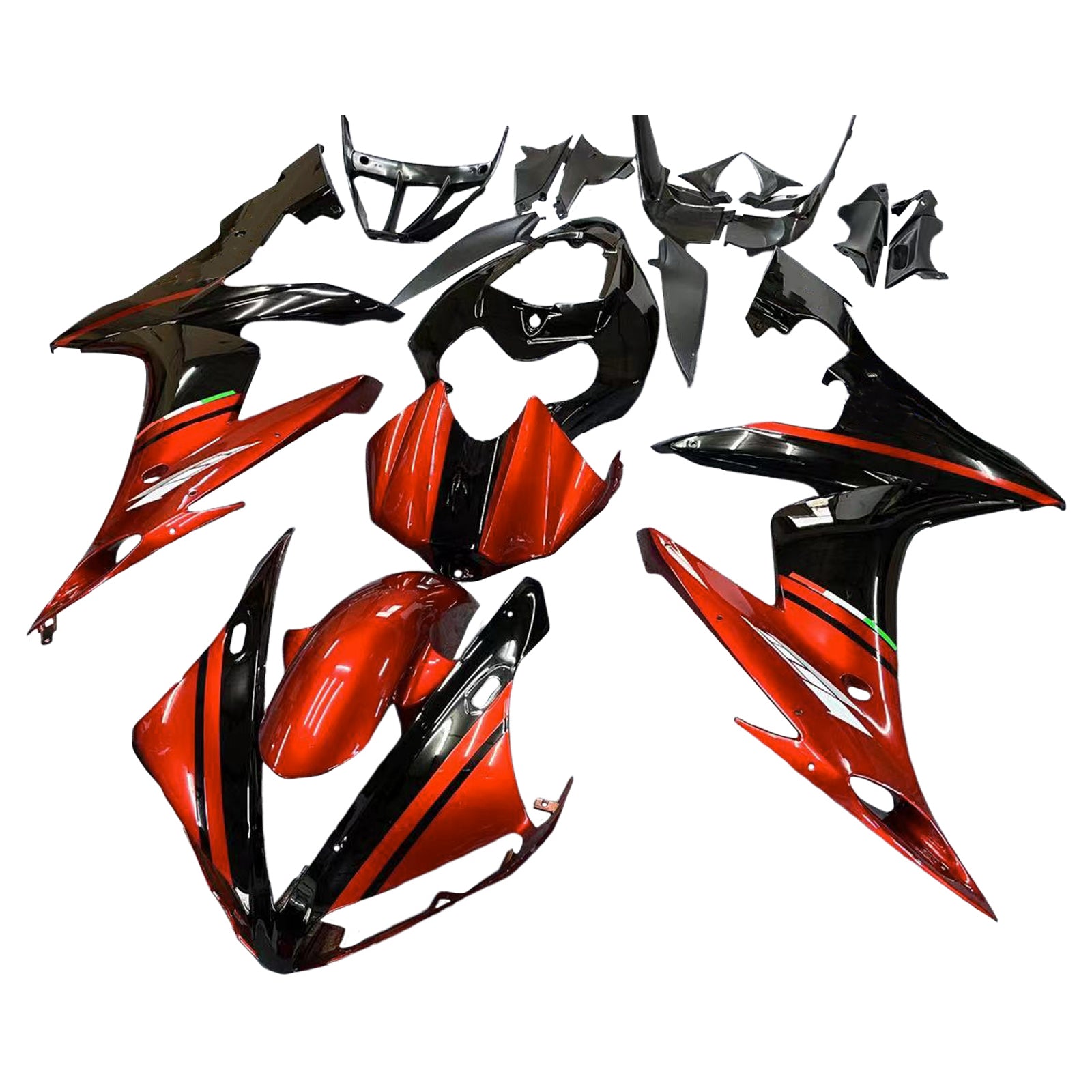 Amotopart 2004-2006 YZF 1000 R1 Yamaha Rouge Brillant&Kit de carénage noir