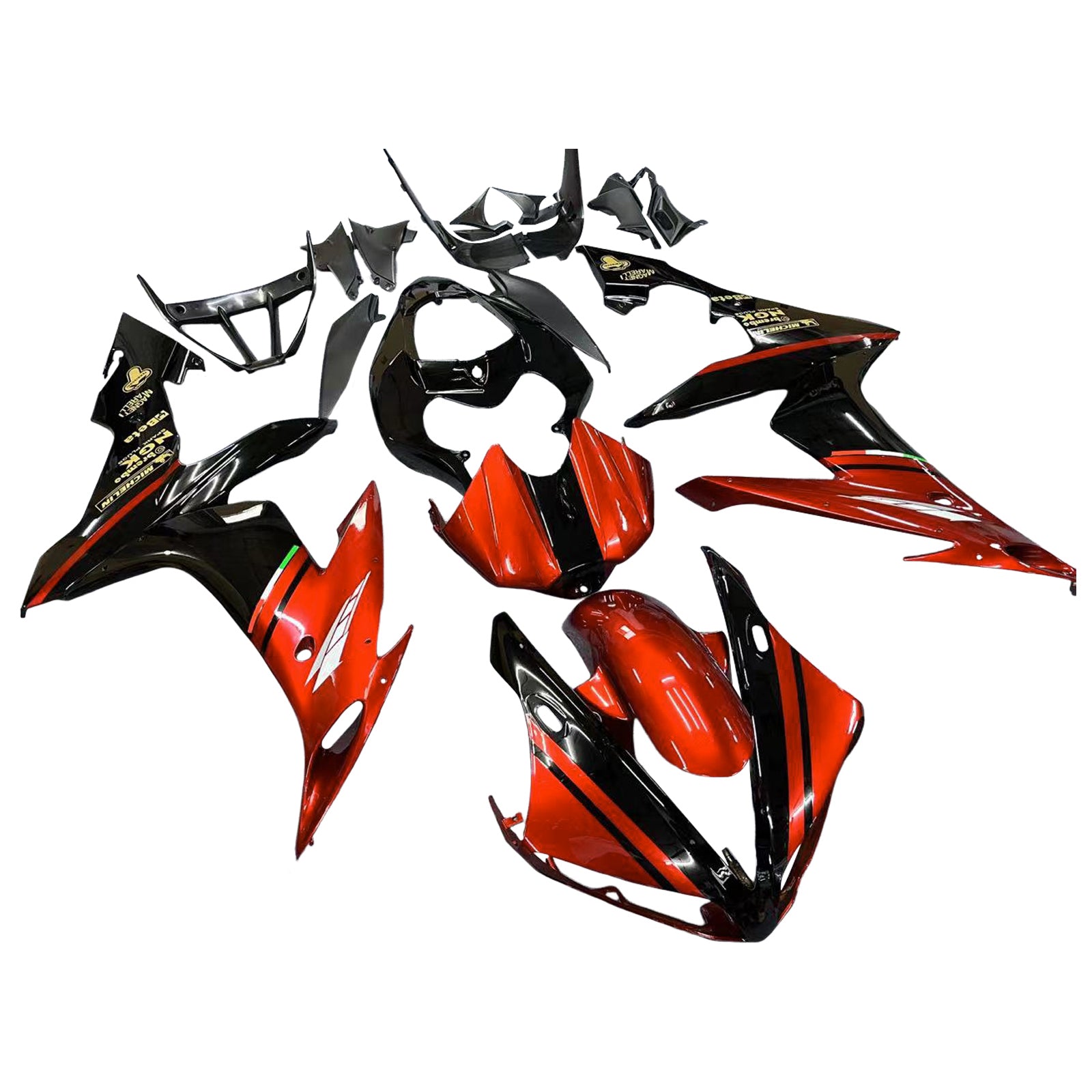Amotopart 2004-2006 YZF 1000 R1 Yamaha Kit carenatura rosso lucido e nero