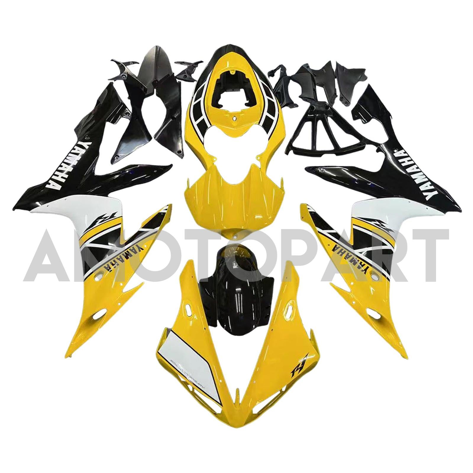 Amotopart Yamaha YZF 1000 R1 2004-2006 Gul & White Fairing Kit