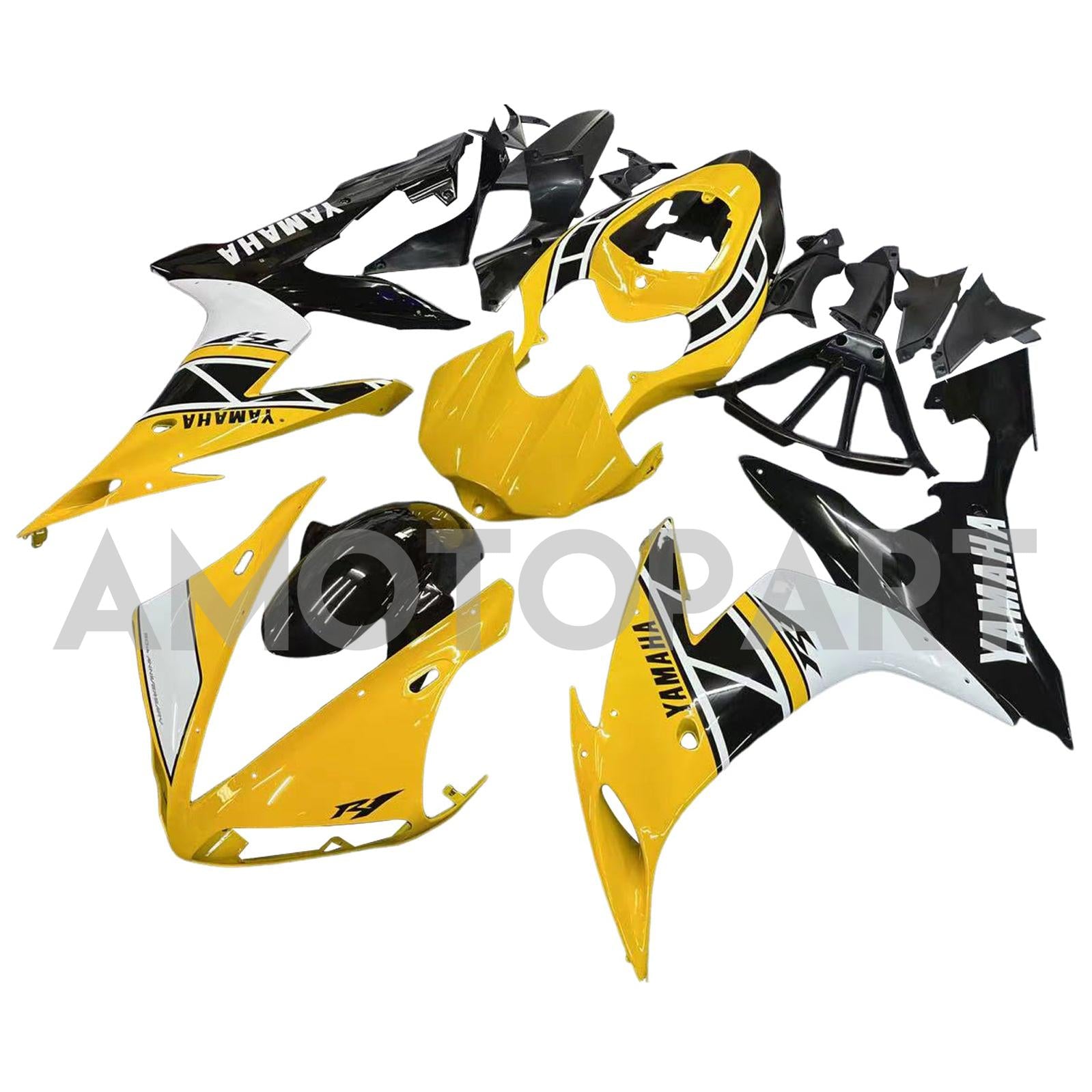 Amotopart Yamaha YZF 1000 R1 2004-2006 Gul & White Fairing Kit