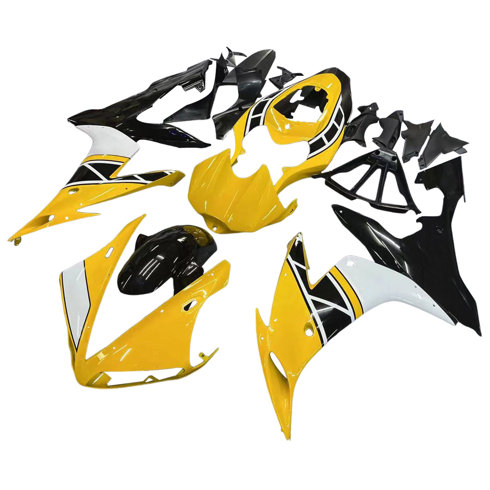 Amotopart Yamaha YZF 1000 R1 2004-2006 Yellow&White Fairing Kit