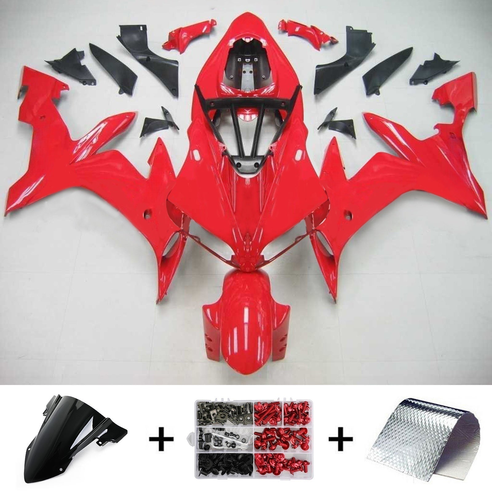 Amotopart Yamaha 2004-2006 YZF 1000 R1 Red Fairing Kit
