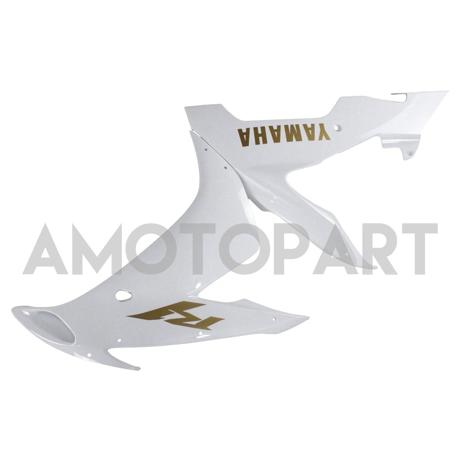 Amotopart Yamaha 2004-2006 YZF 1000 R1 White Golden Logos Fairing Kit