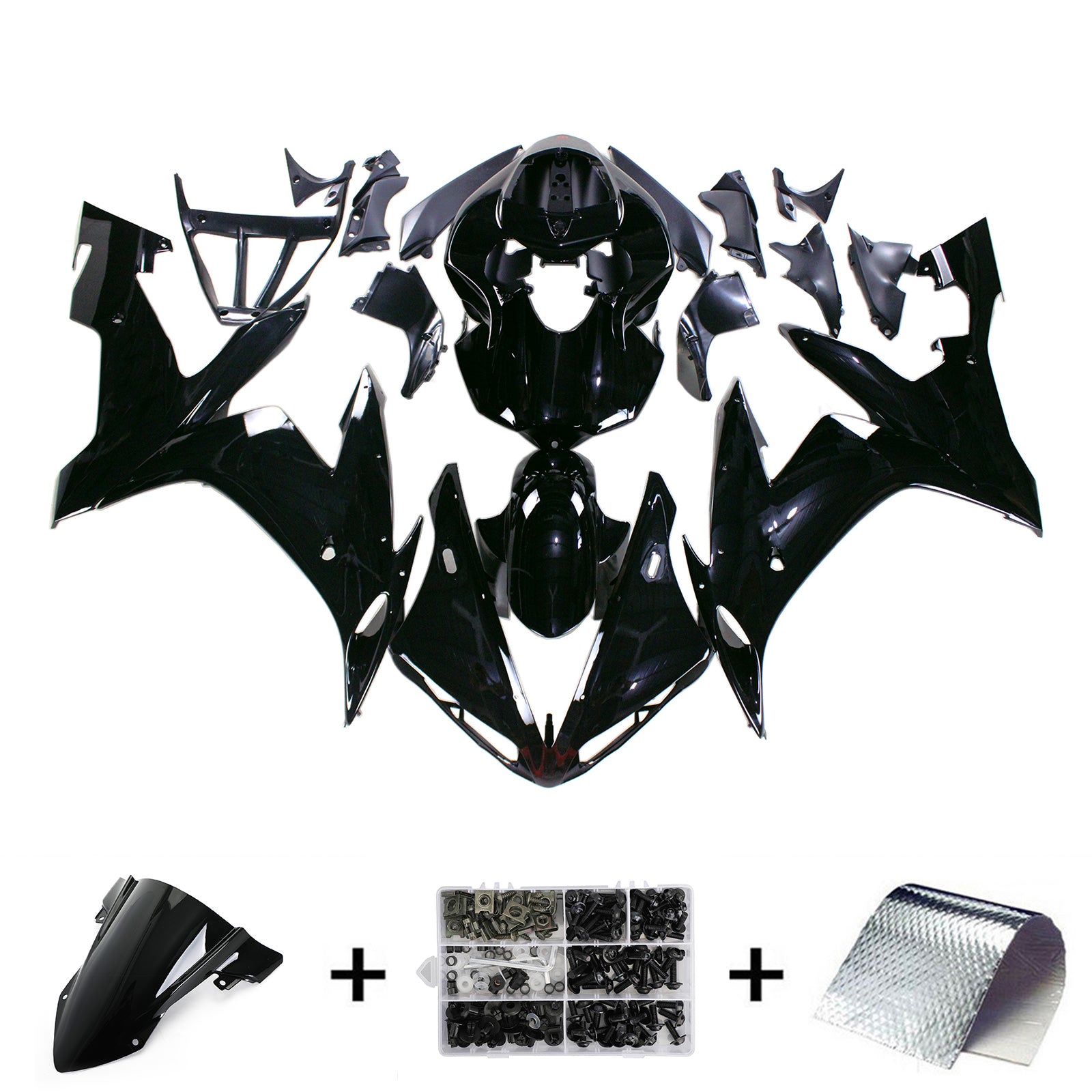 Amotopart 2004-2006 YZF 1000 R1 Yamaha Black Fairing Kit