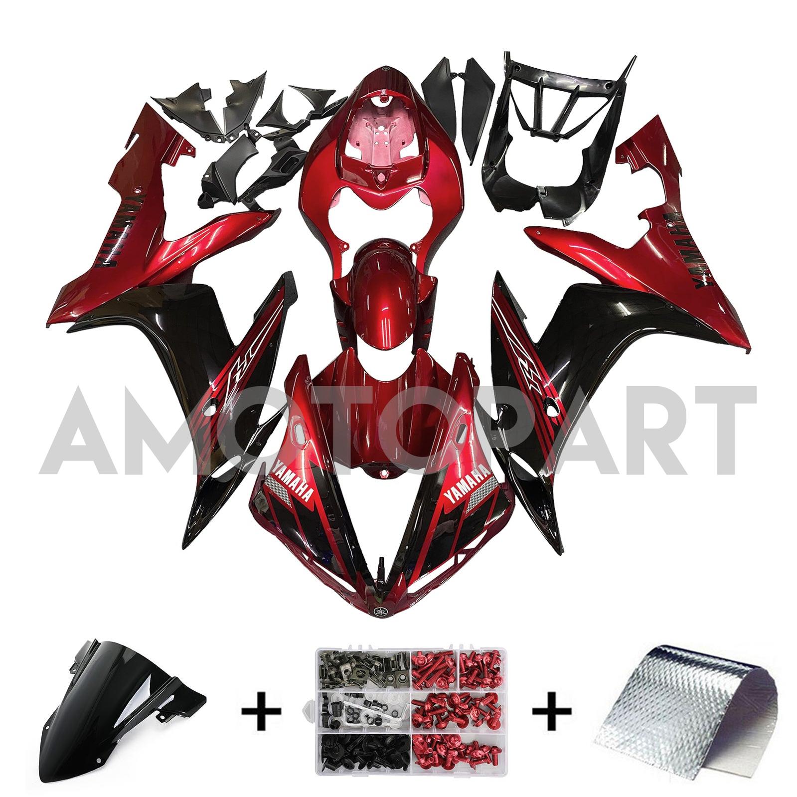 Amotopart 2004-2006 Yamaha YZF-R1 Red&Black Fairing Kit