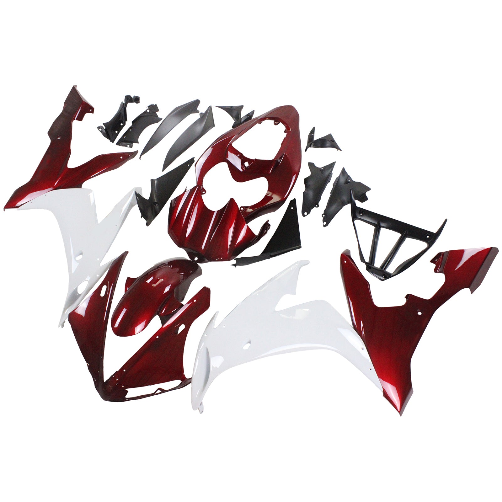 Amotopart 2004-2006 YZF 1000 R1 ヤマハ レッド&ホワイト フェアリングキット