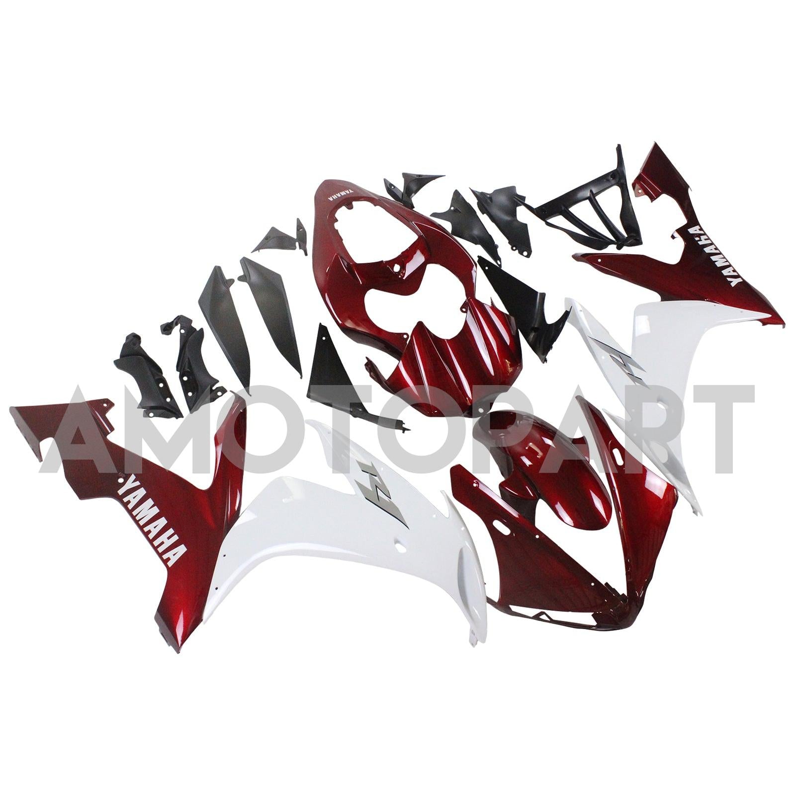 Amotopart 2004–2006 YZF 1000 R1 Yamaha Rot&Weißes Verkleidungsset